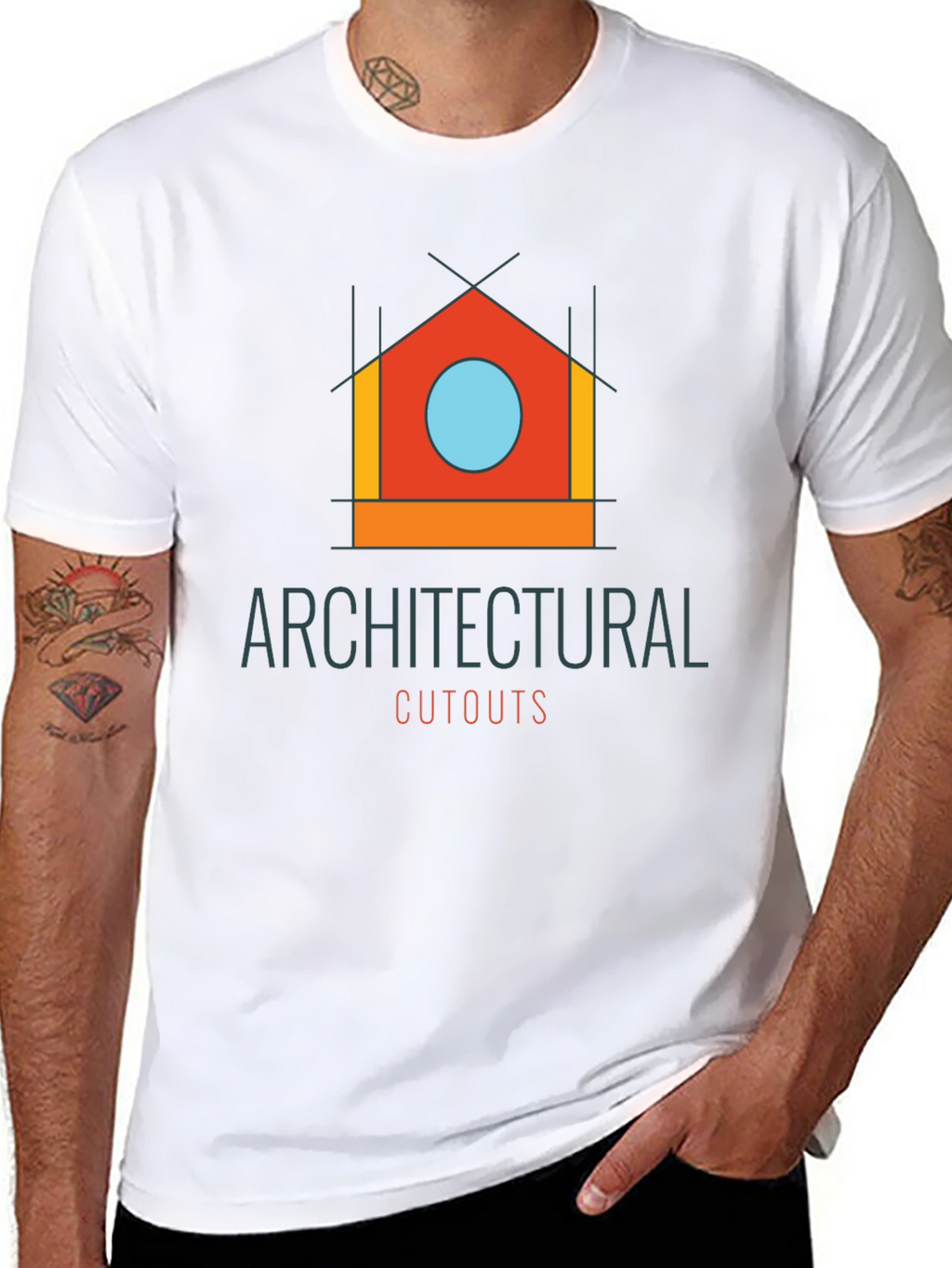 Architectural Cutouts Graphic T-Shirt