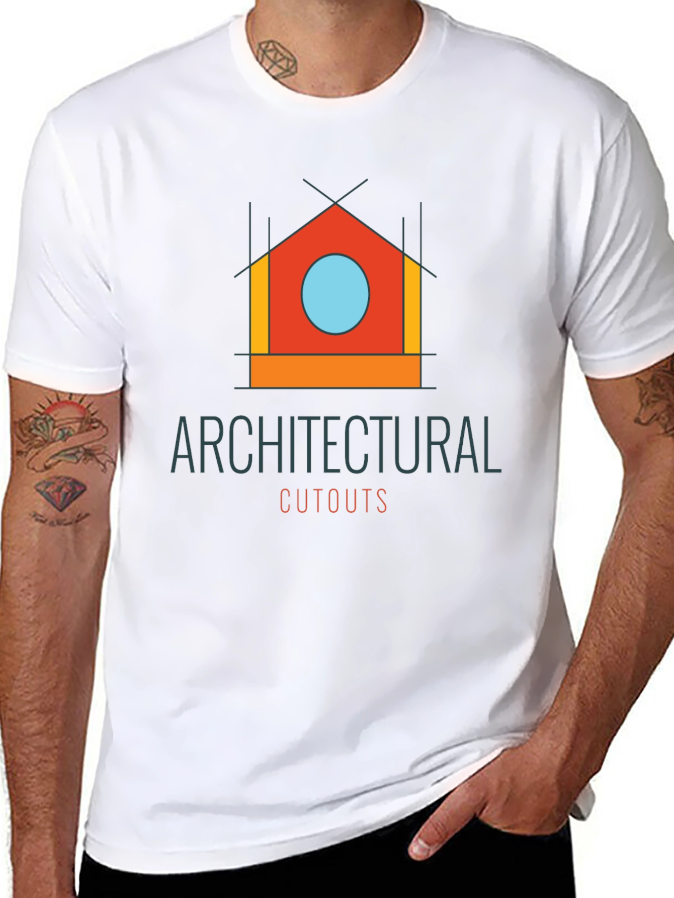 Architectural Cutouts Graphic T-Shirt