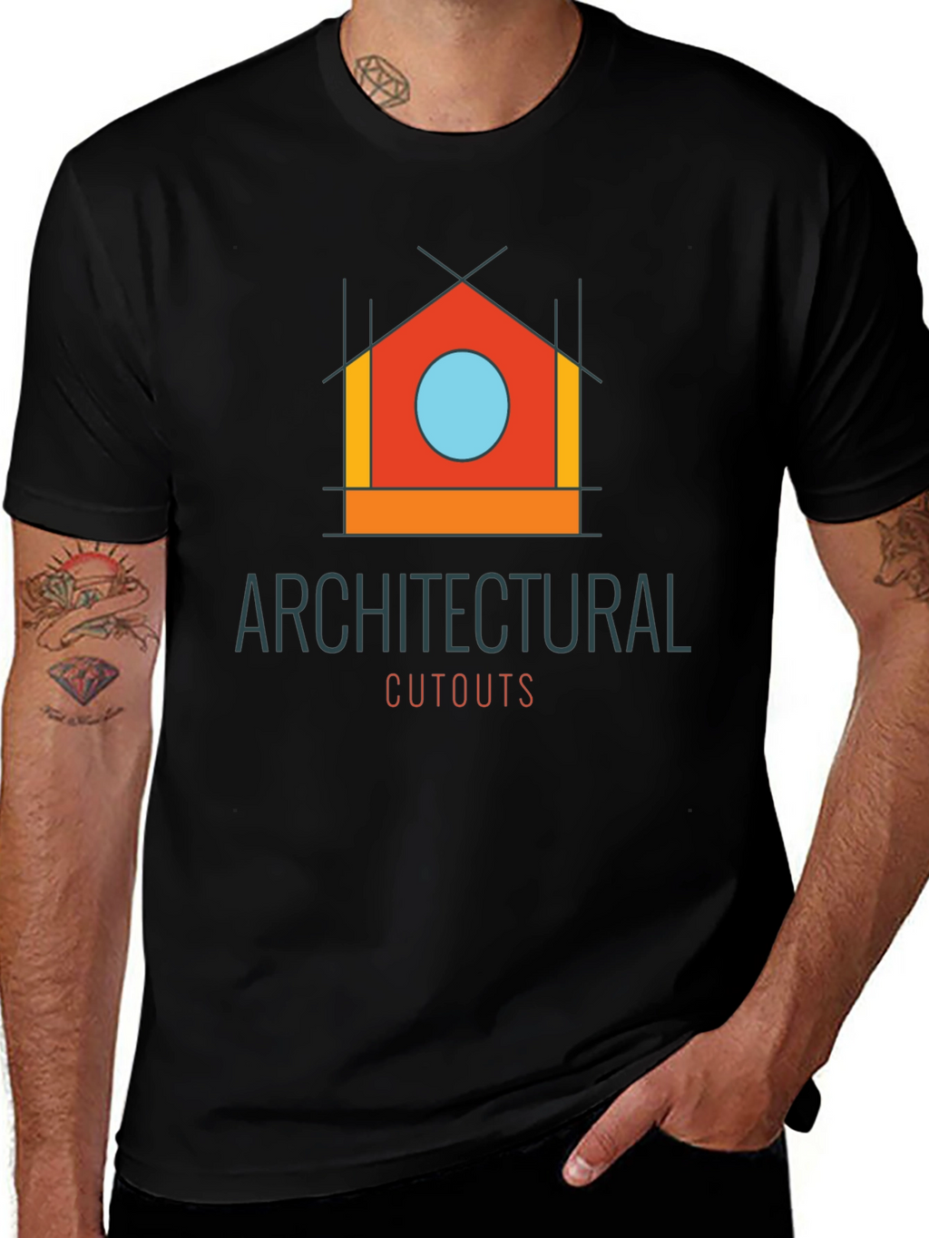 Architectural Cutouts Graphic T-Shirt