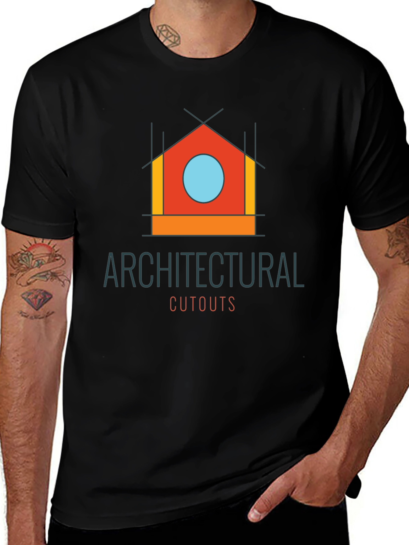 Architectural Cutouts Graphic T-Shirt