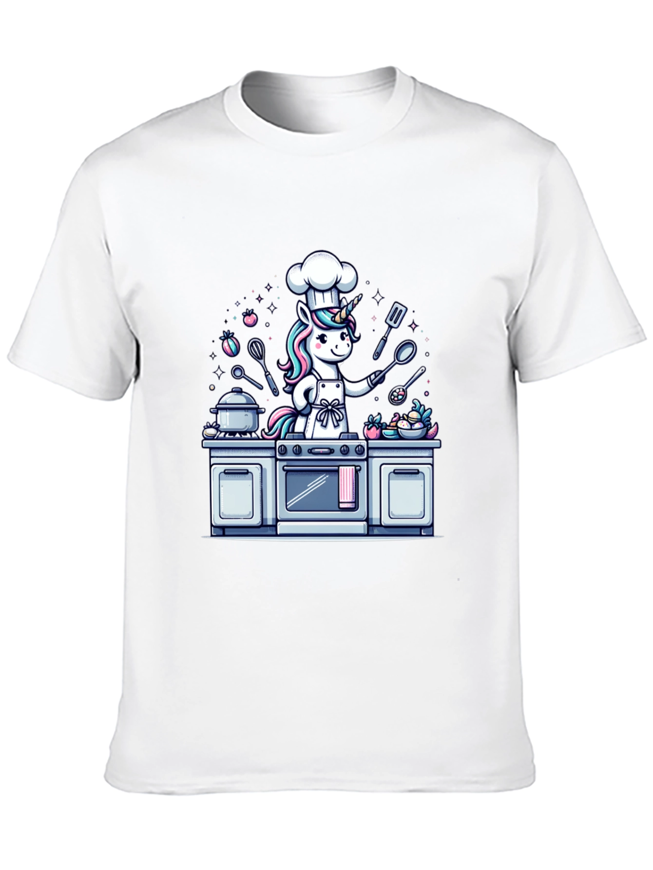 Unicorn Chef T-Shirt - Cartoon Graphic Tee