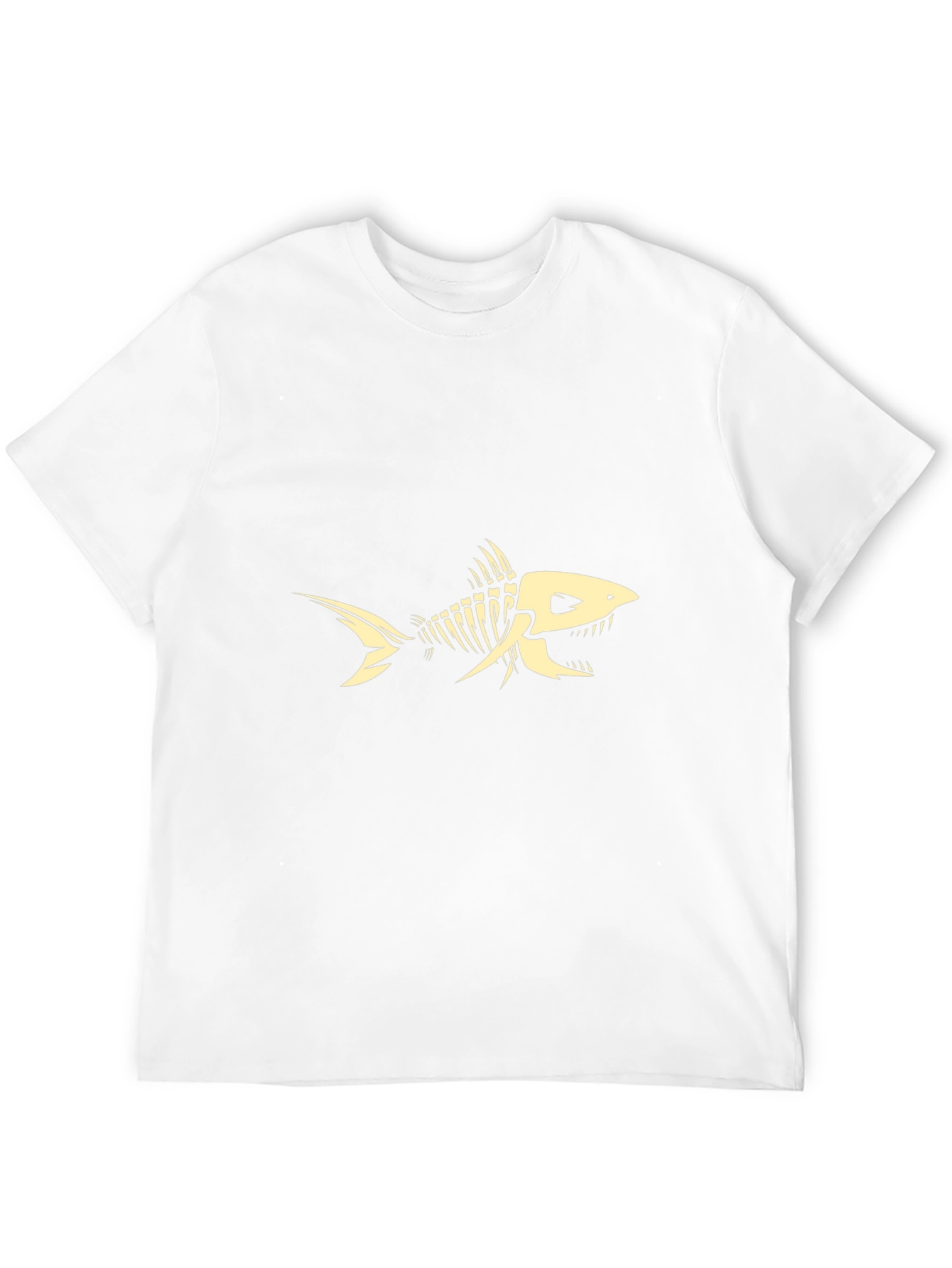 Skeleton Fish Graphic Tee - Black Cotton