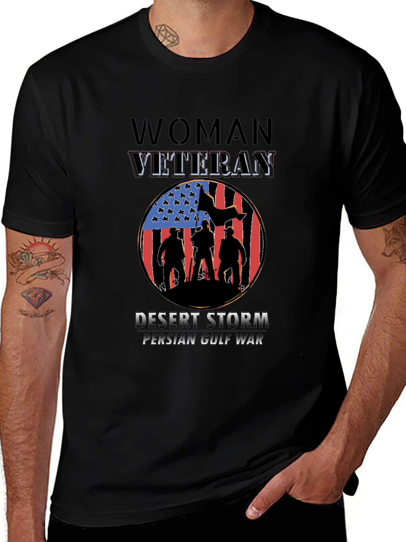 Woman Veteran Desert Storm Persian Gulf War T-Shirt