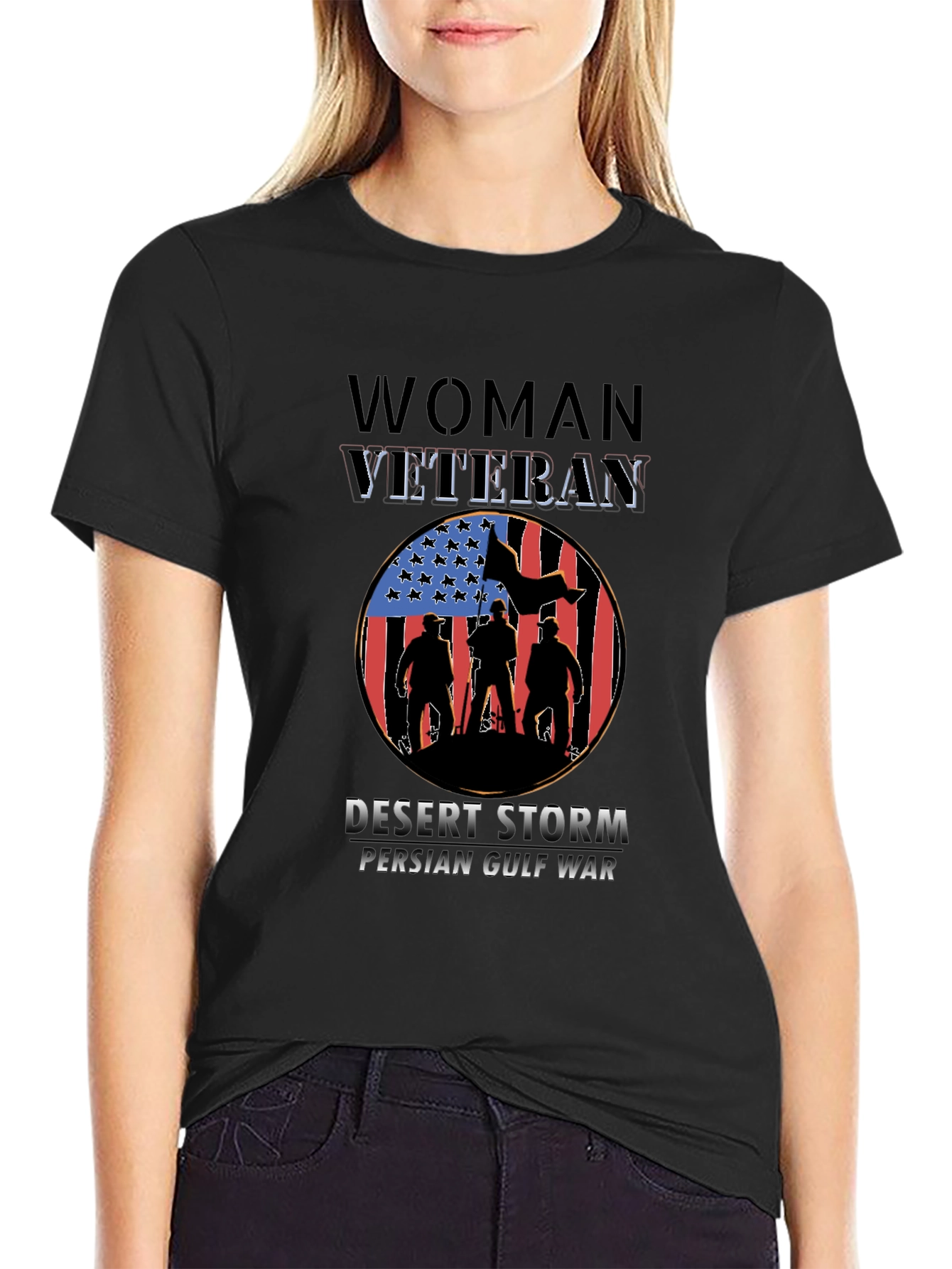 Woman Veteran Desert Storm Persian Gulf War T-Shirt