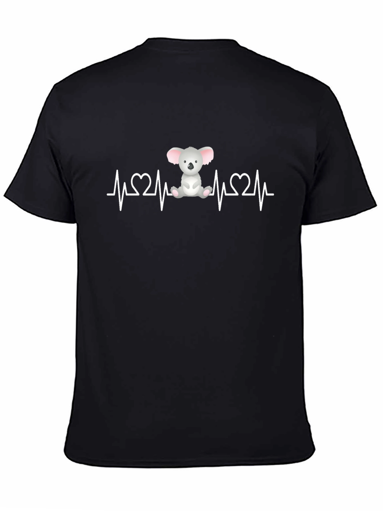 Koala Heartbeat T-Shirt - Black Cute Animal Design
