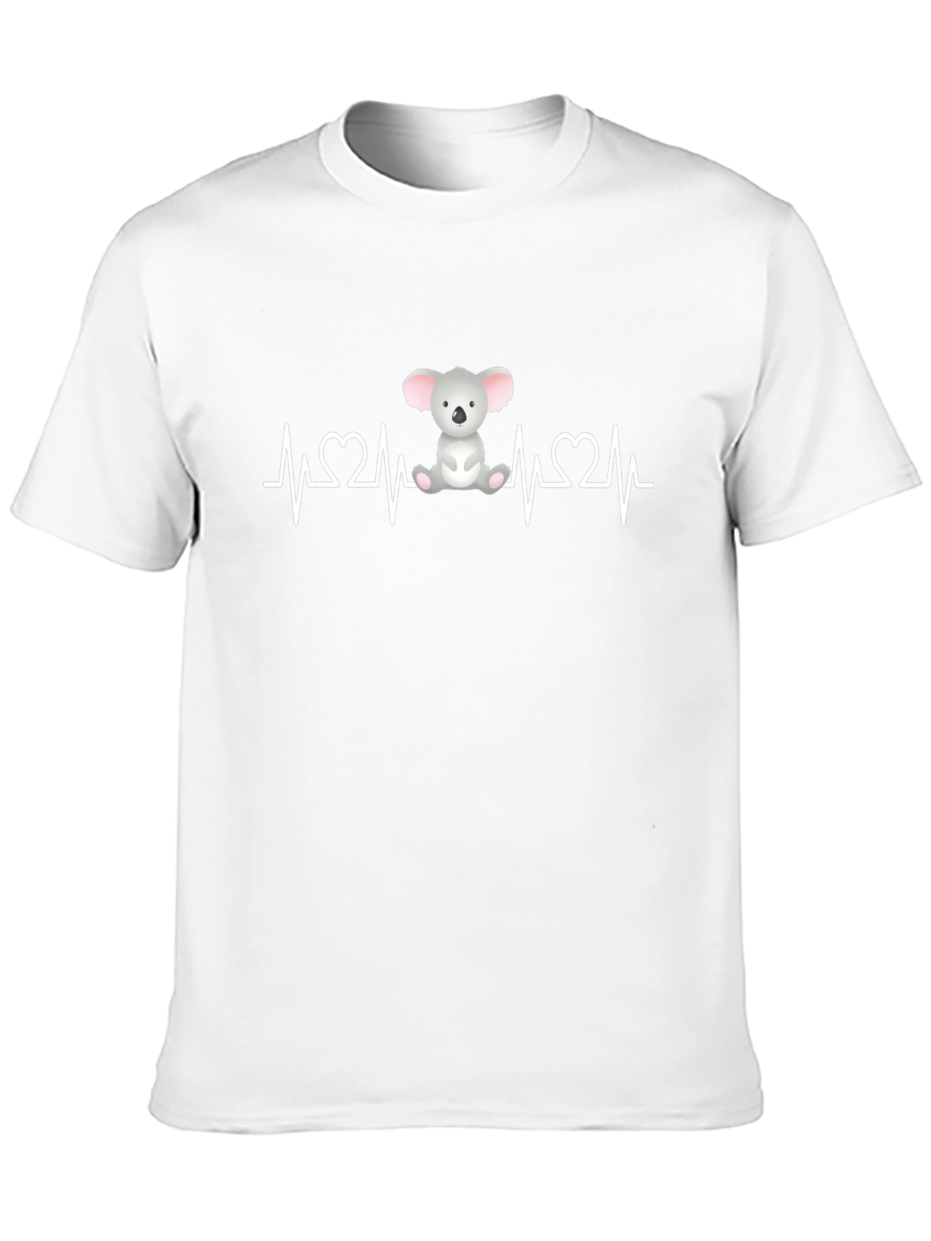 Koala Heartbeat T-Shirt - Black Cute Animal Design