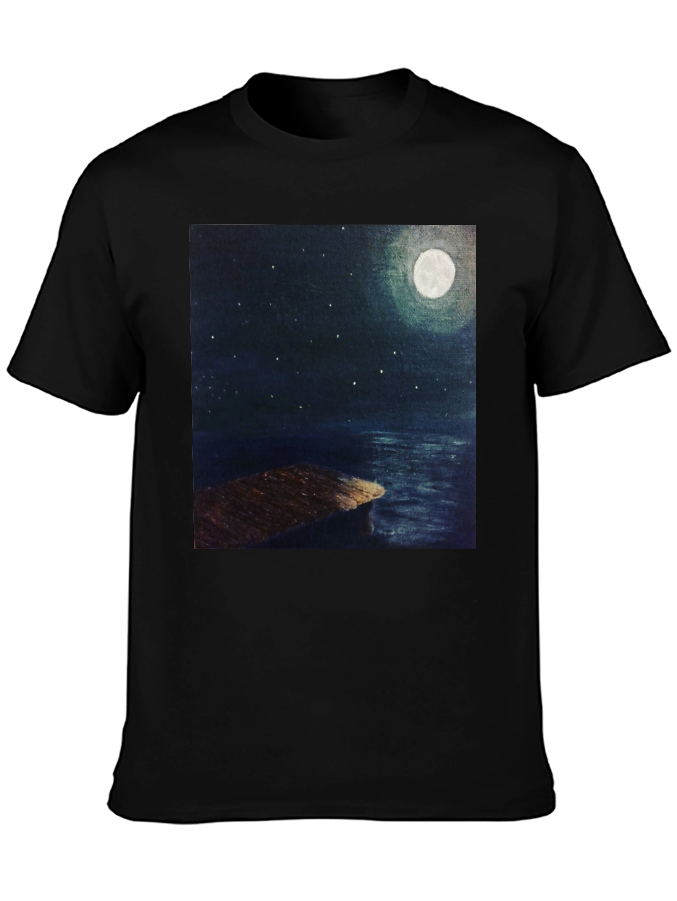 Moonlit Night Dock Graphic Tee