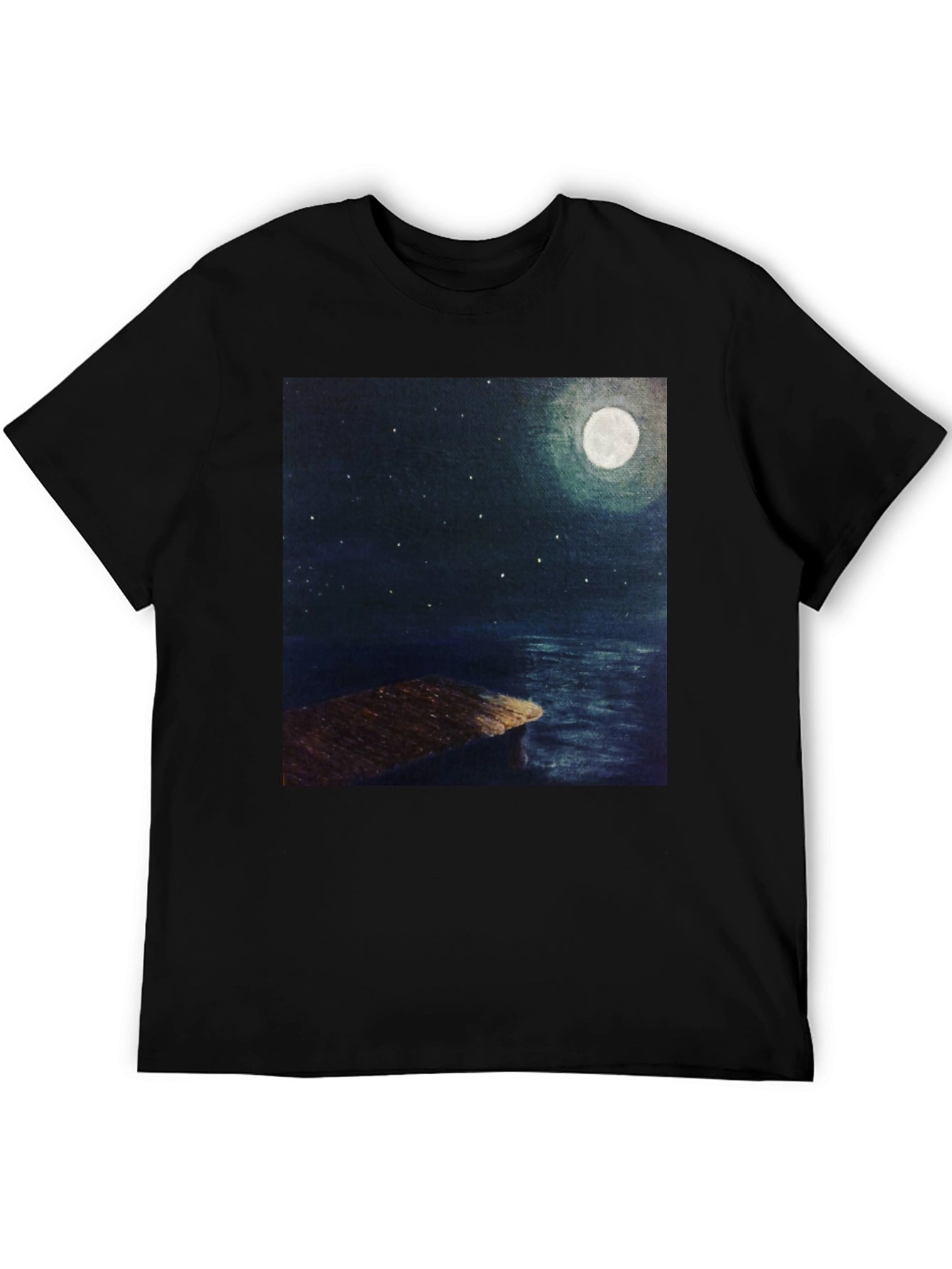 Moonlit Night Dock Graphic Tee
