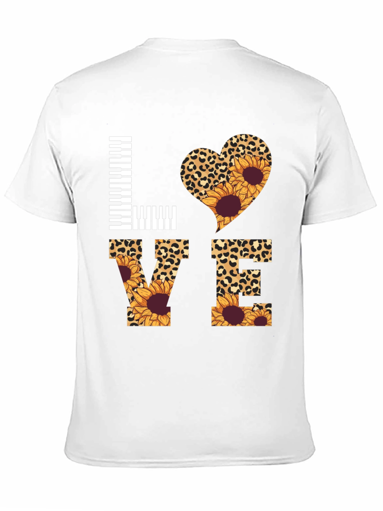 Love Piano Leopard Sunflower Graphic Tee