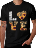 Love Piano Leopard Sunflower Graphic Tee