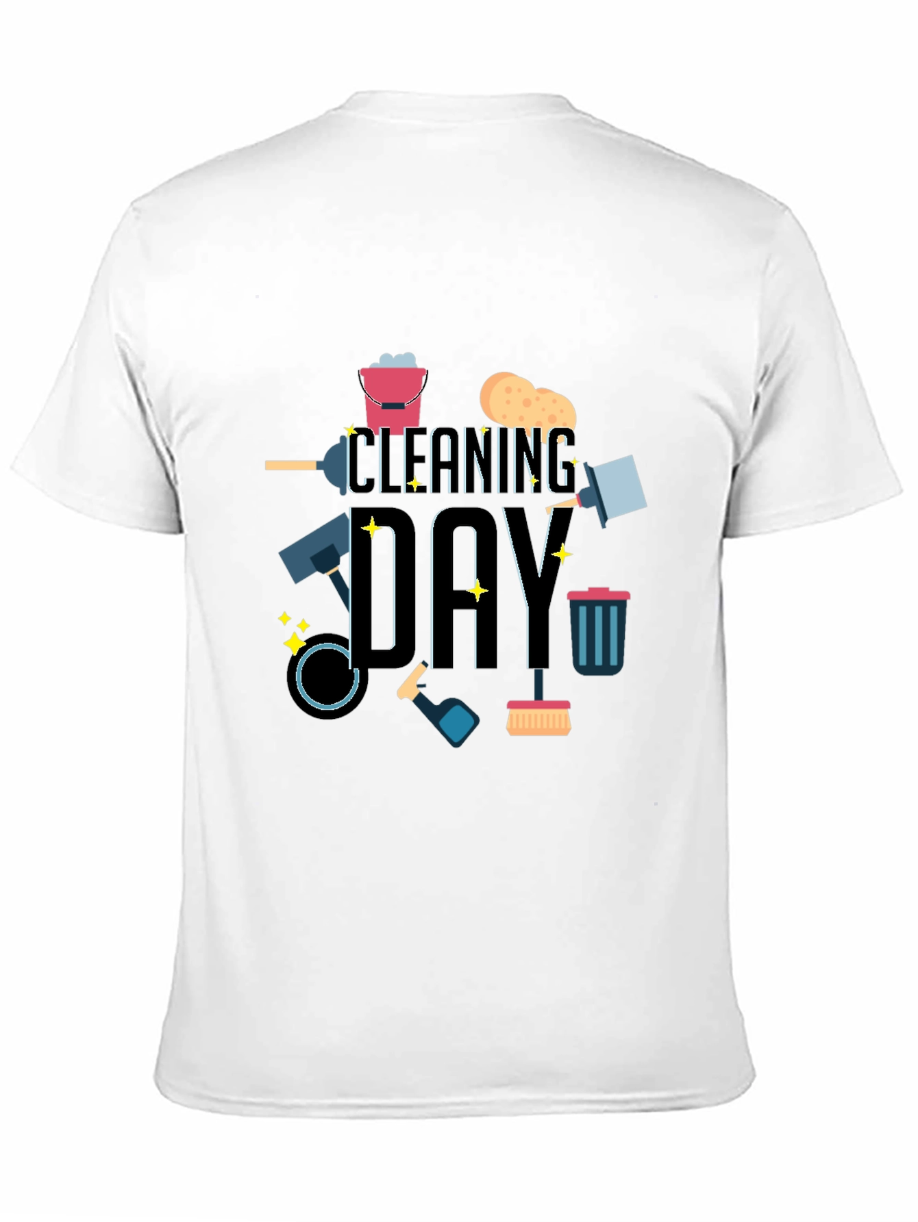 Cleaning Day Graphic Tee - Black Casual T-Shirt