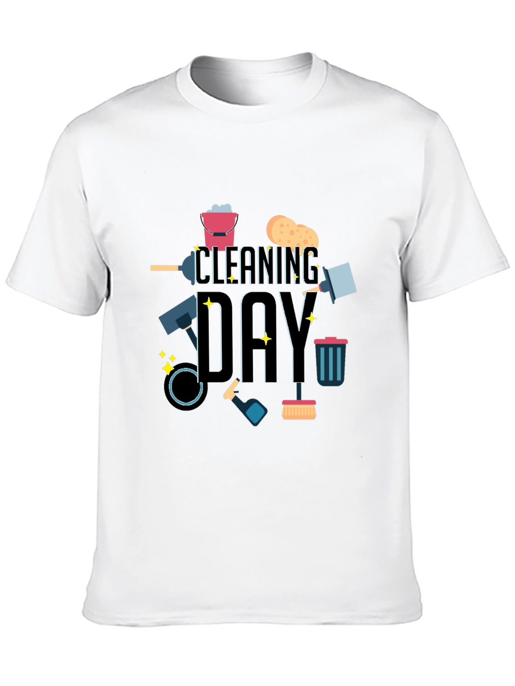 Cleaning Day Graphic Tee - Black Casual T-Shirt