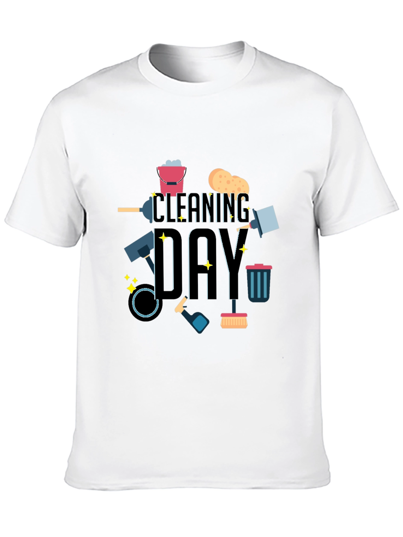 Cleaning Day Graphic Tee - Black Casual T-Shirt
