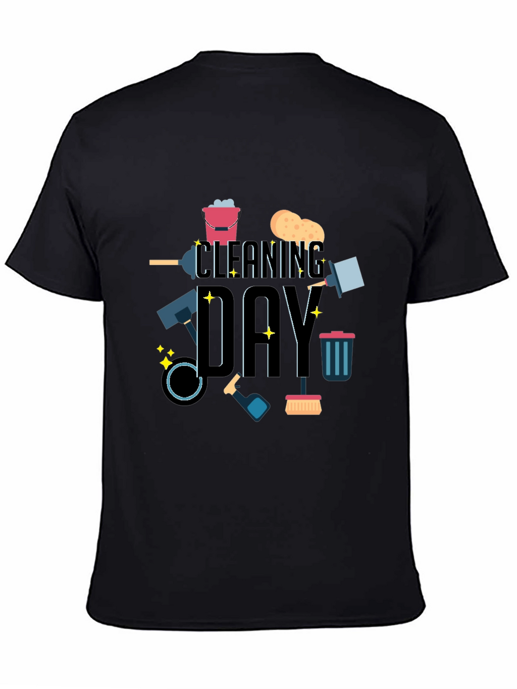Cleaning Day Graphic Tee - Black Casual T-Shirt