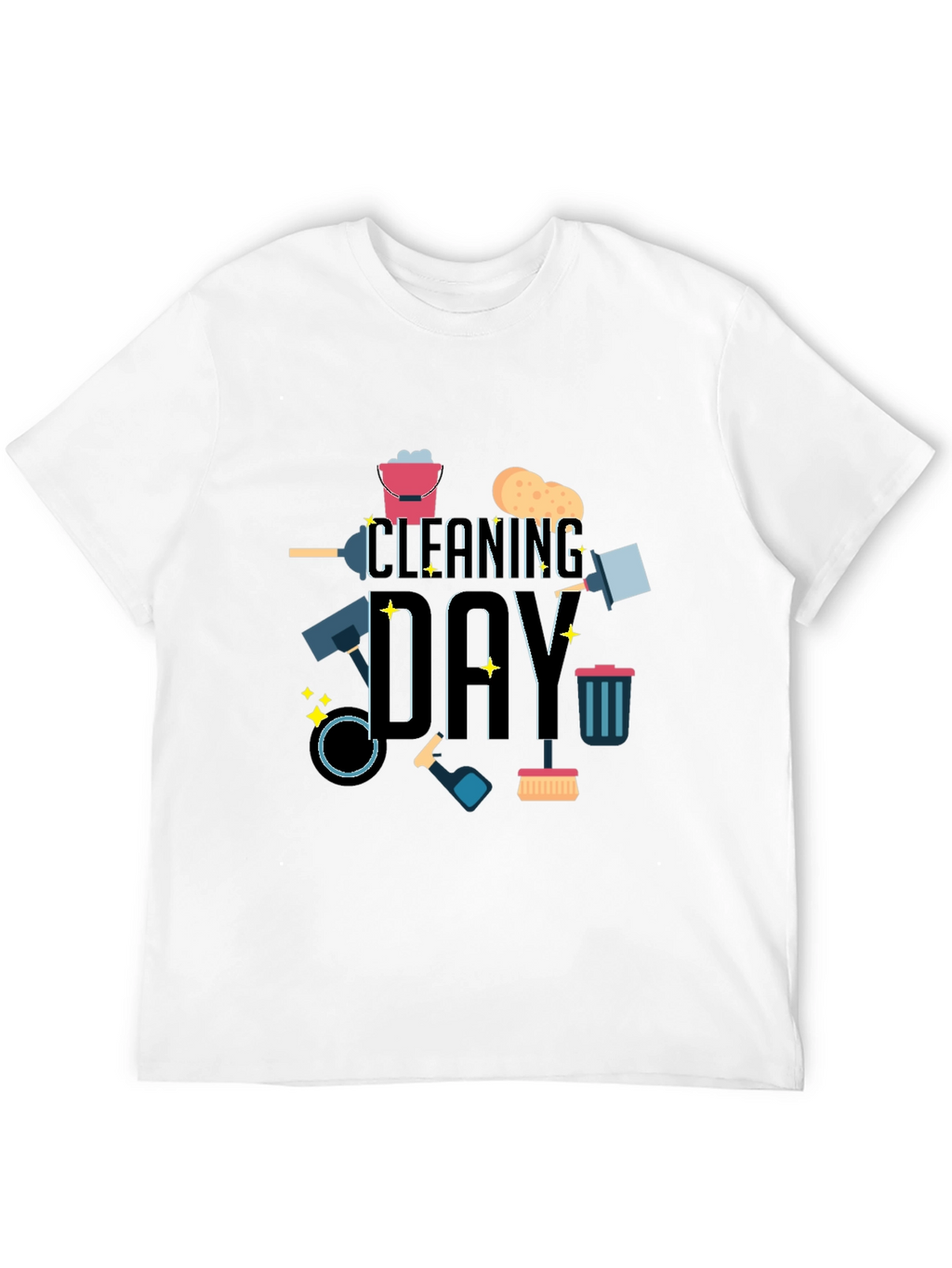 Cleaning Day Graphic Tee - Black Casual T-Shirt