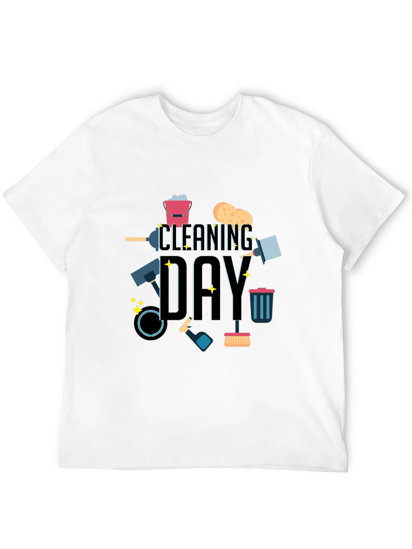 Cleaning Day Graphic Tee - Black Casual T-Shirt