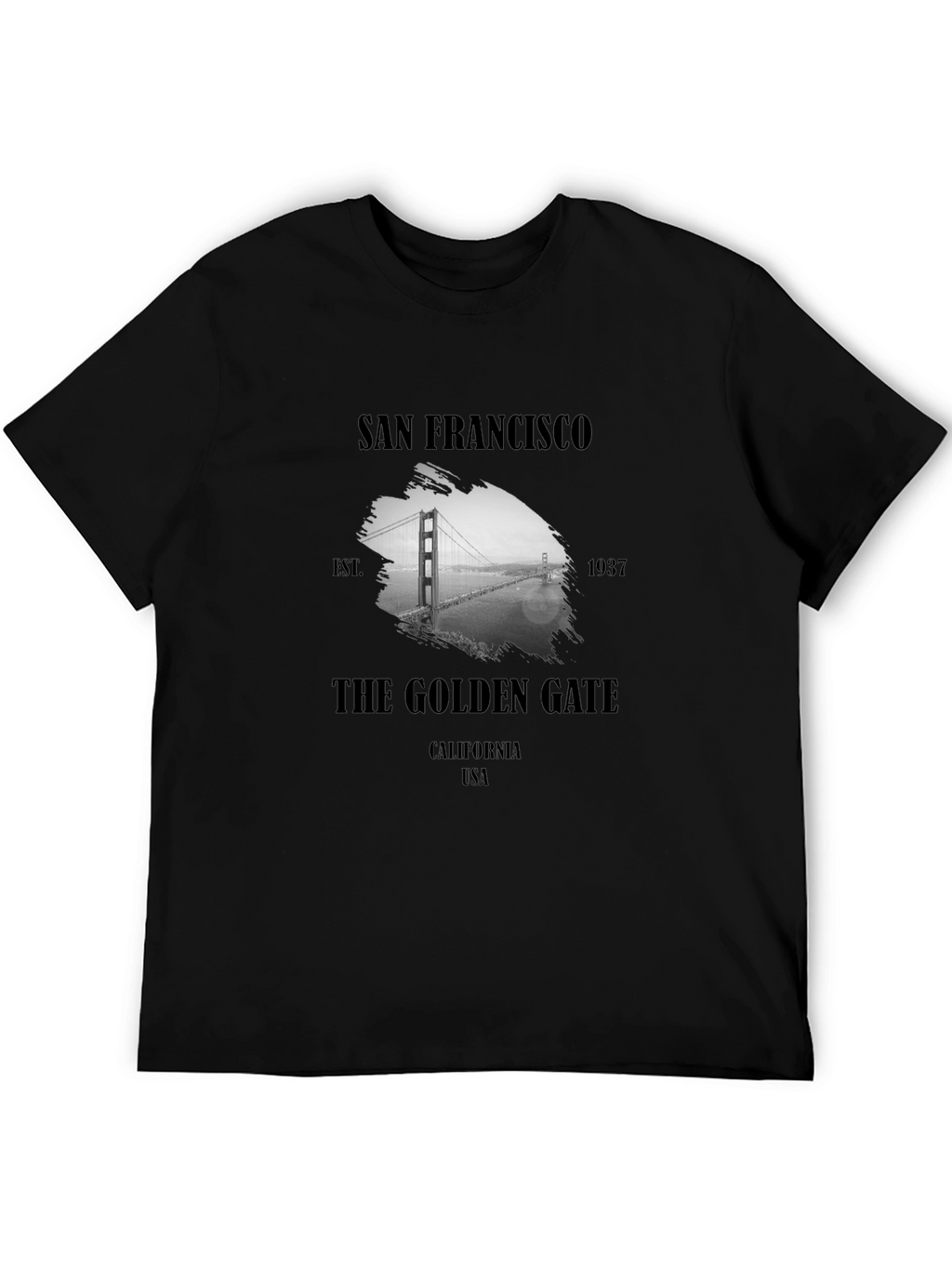 San Francisco Golden Gate Bridge Black Graphic Tee