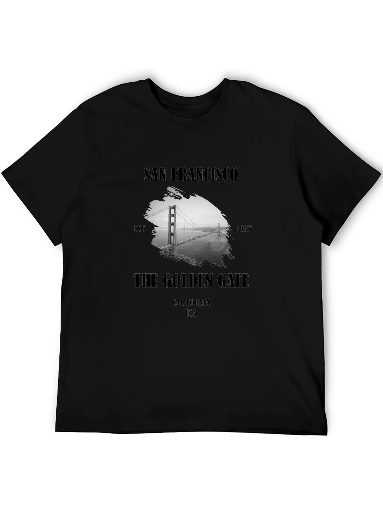 San Francisco Golden Gate Bridge Black Graphic Tee