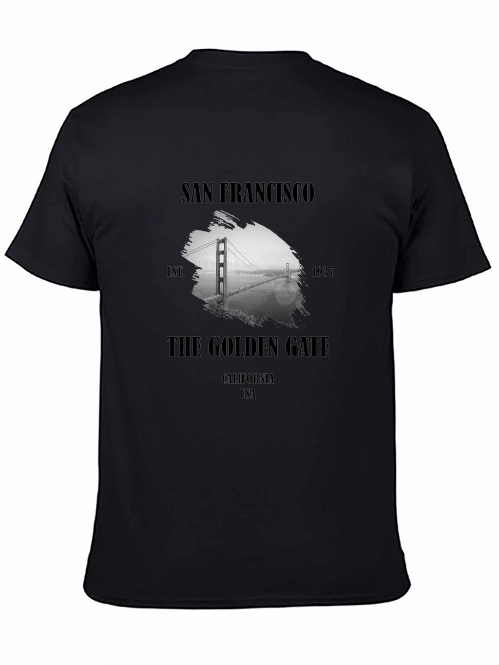 San Francisco Golden Gate Bridge Black Graphic Tee