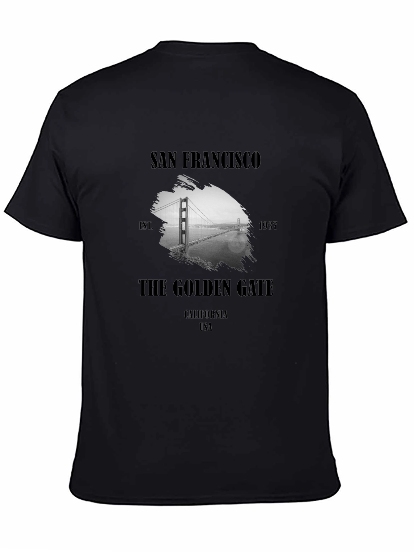 San Francisco Golden Gate Bridge Black Graphic Tee