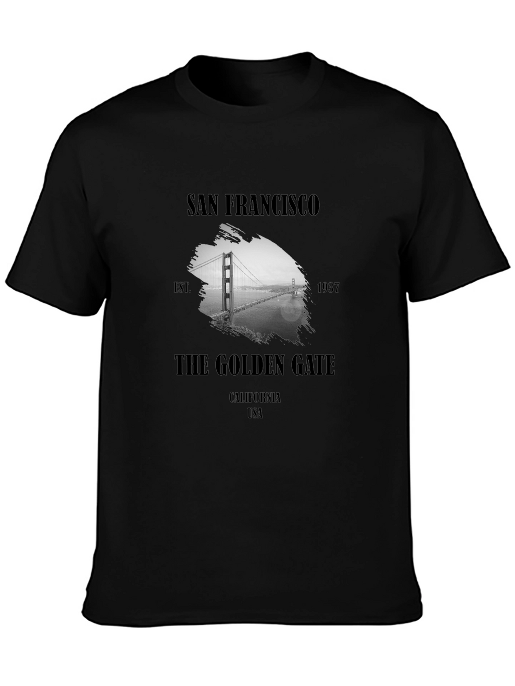 San Francisco Golden Gate Bridge Black Graphic Tee
