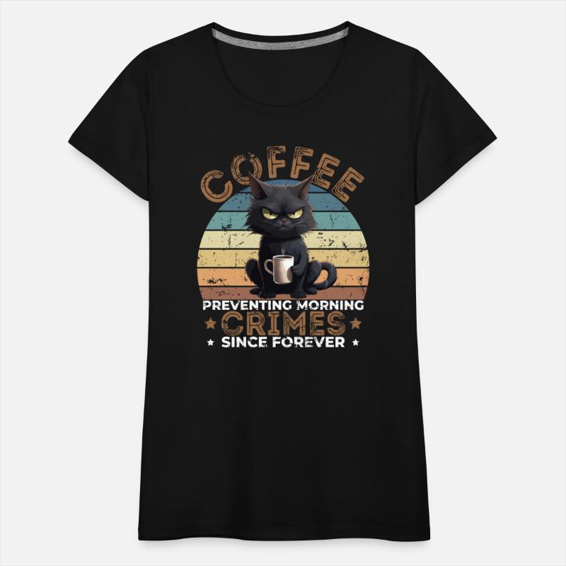 Coffee Preventing Morning Crimes Cat Humor