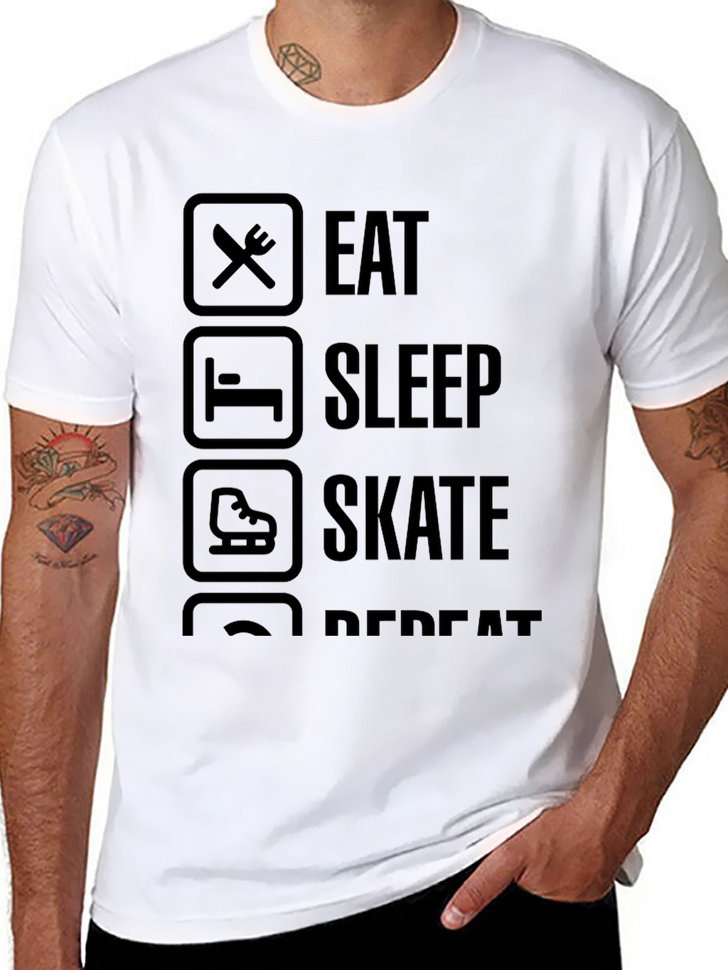 Eat Sleep Skate Repeat Graphic Tee