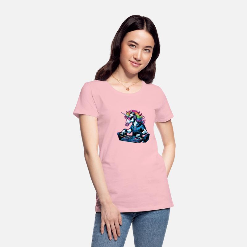 Colorful DJ Unicorn Spinning Beats in Style