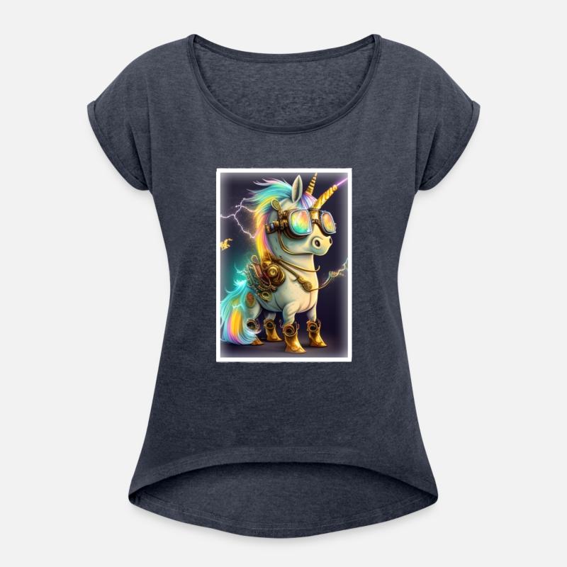Cool Mecha Unicorn in cyborg steampunk style