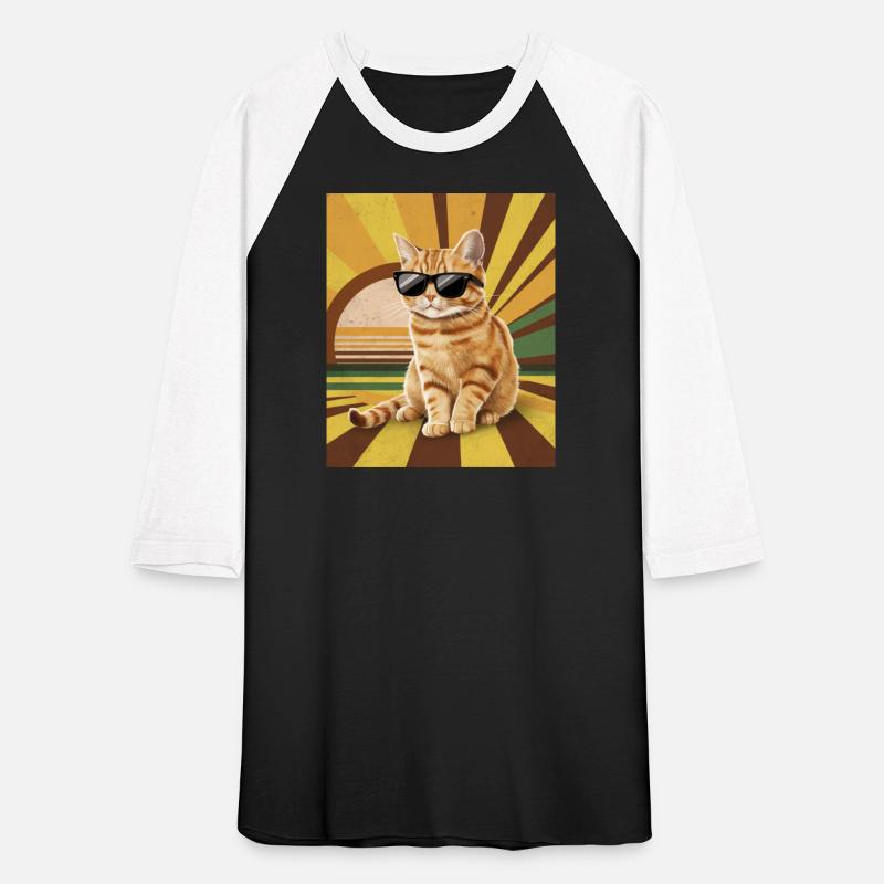 Cool Orange Tabby Cat Sunglasses and Retro Sunset