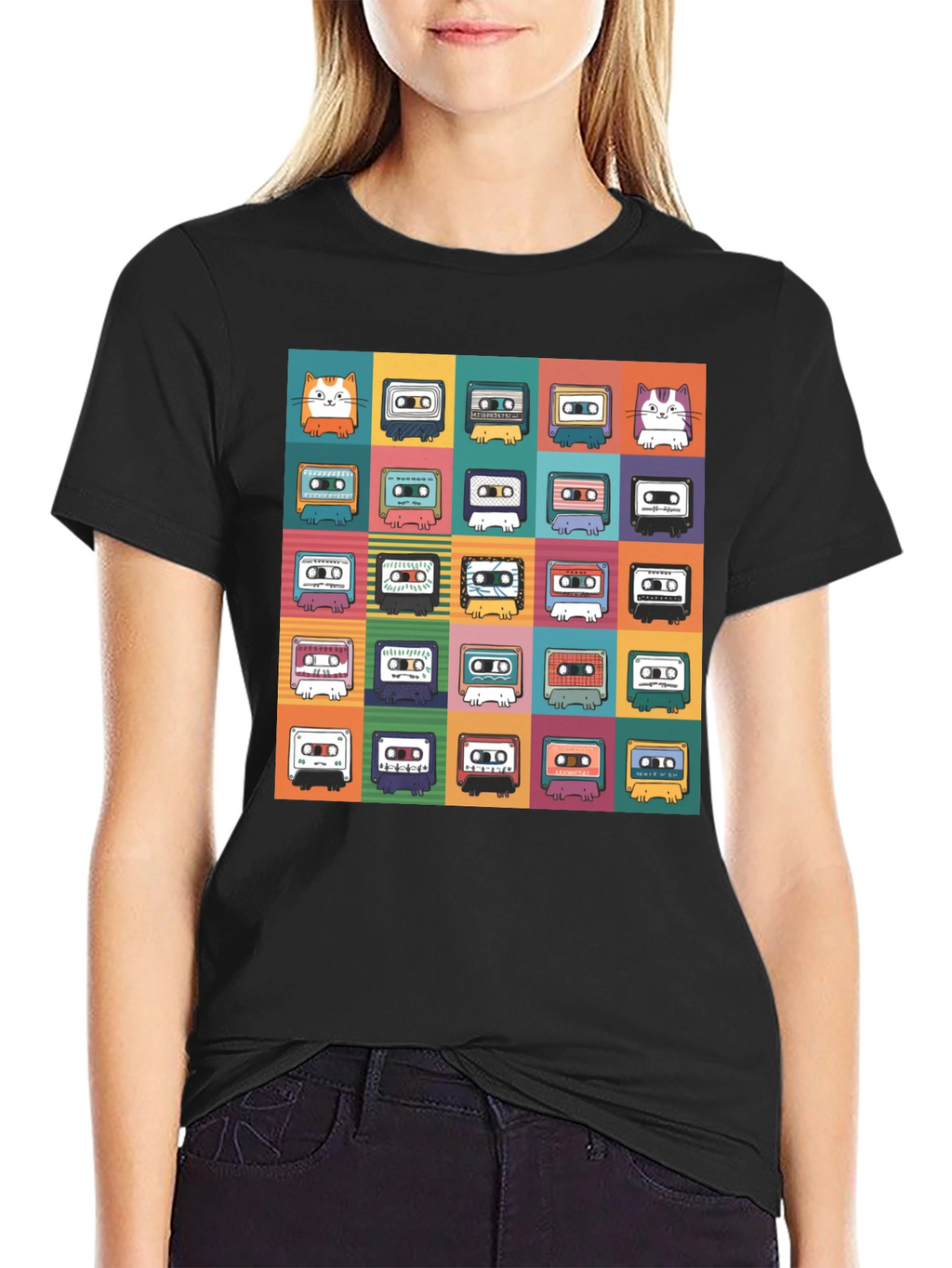 Retro Cassette Cat T-Shirt