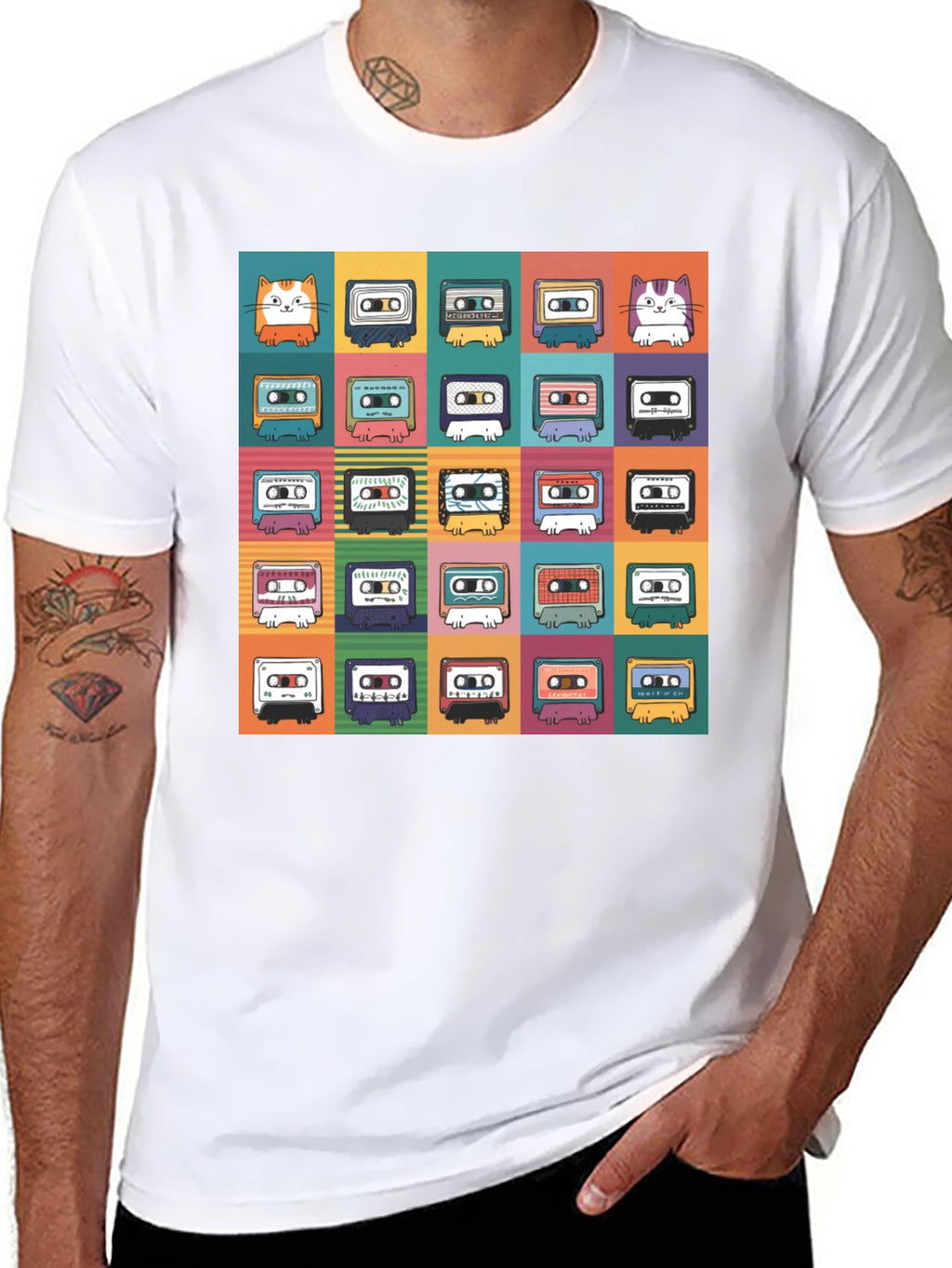 Retro Cassette Cat T-Shirt