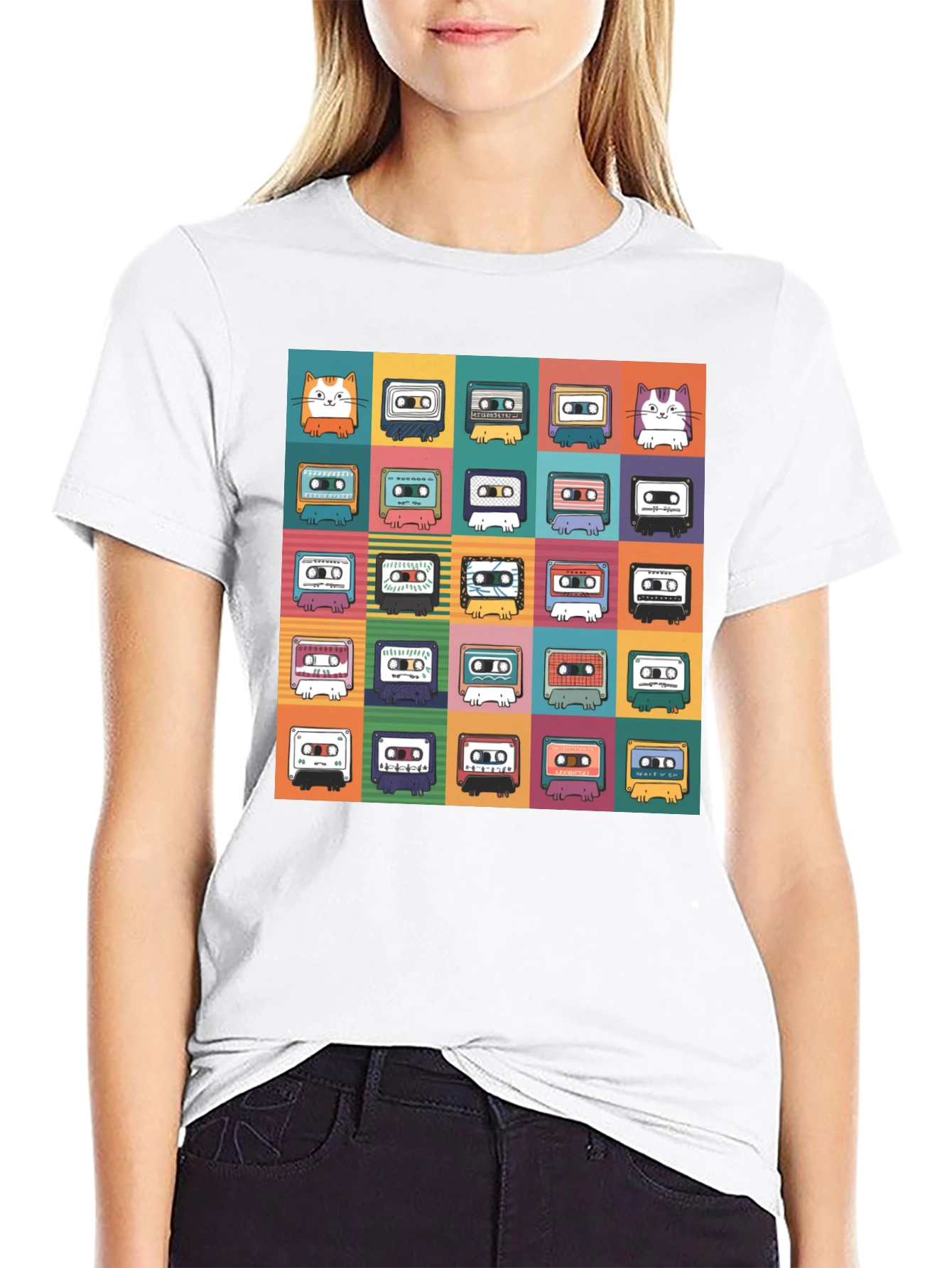 Retro Cassette Cat T-Shirt