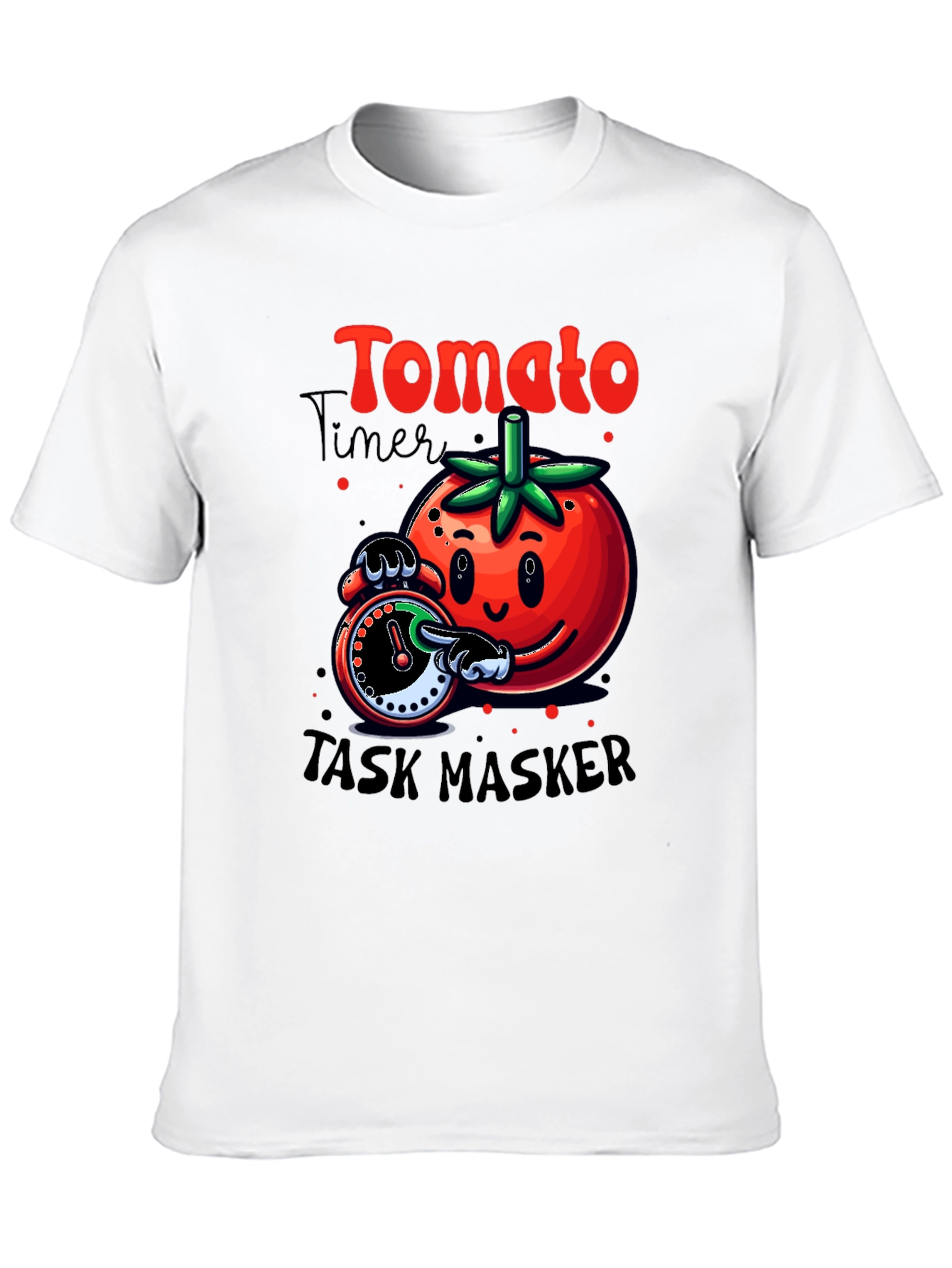 Tomato Task Master Graphic Tee - Funny Timer Design