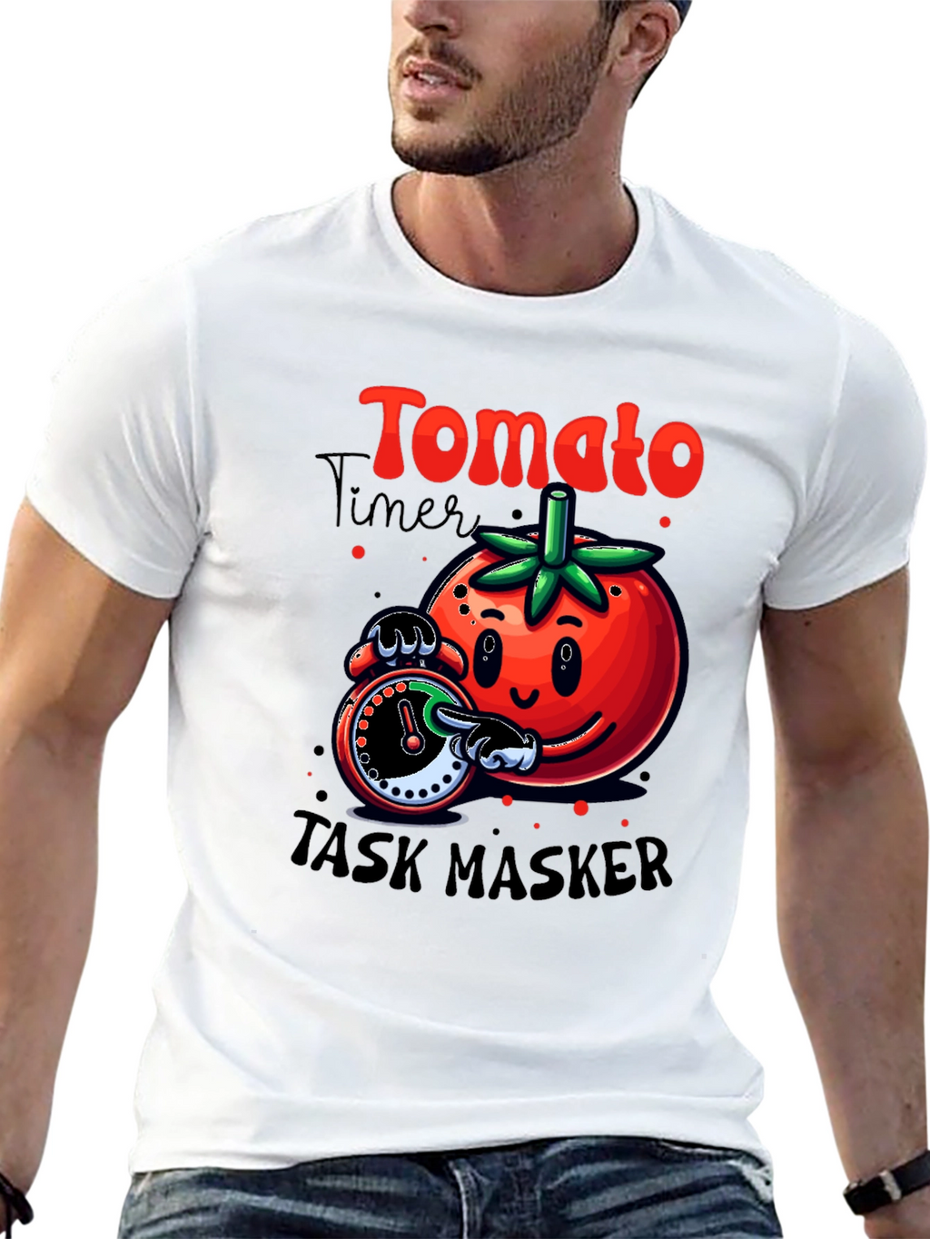 Tomato Task Master Graphic Tee - Funny Timer Design