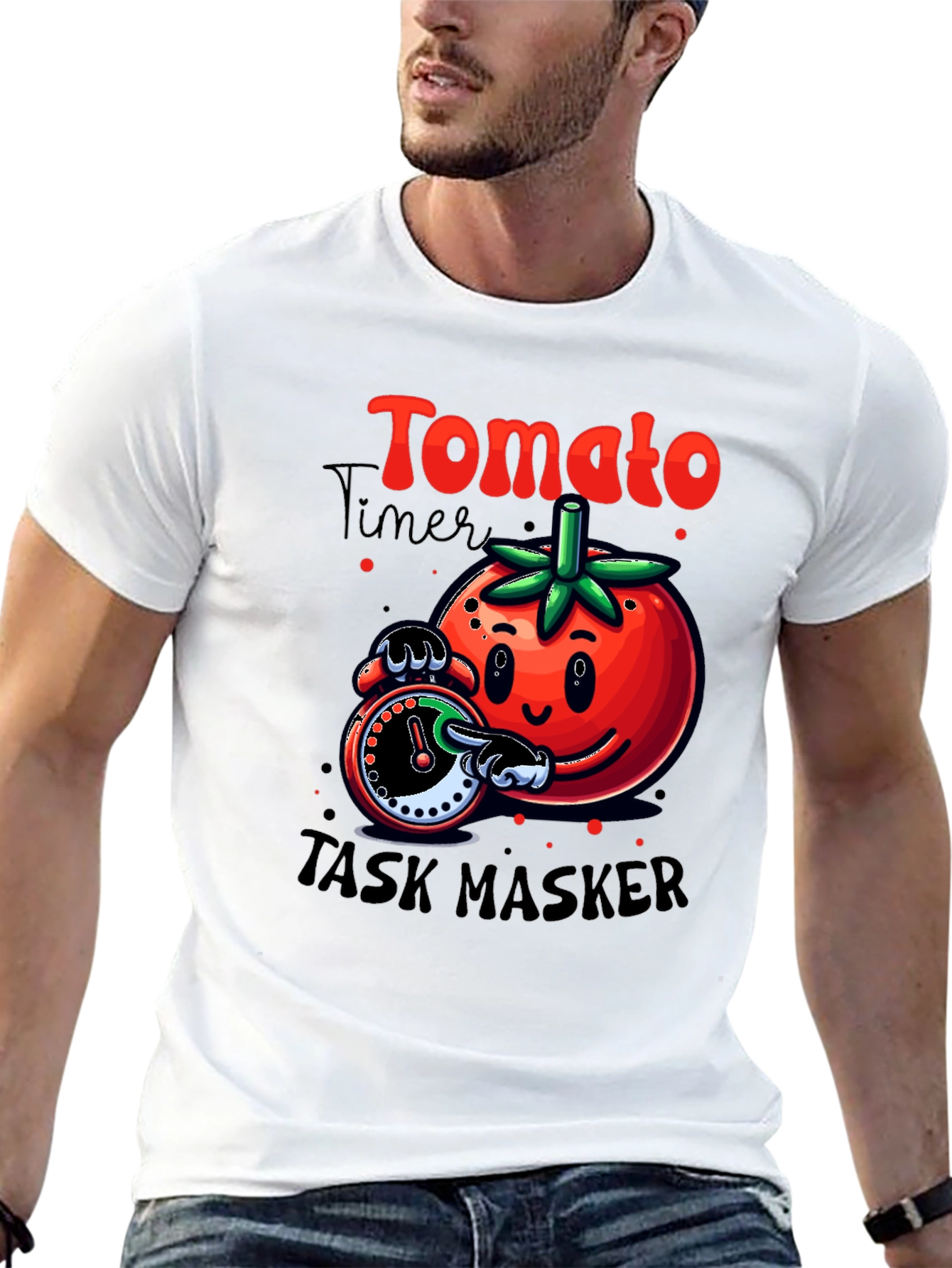 Tomato Task Master Graphic Tee - Funny Timer Design