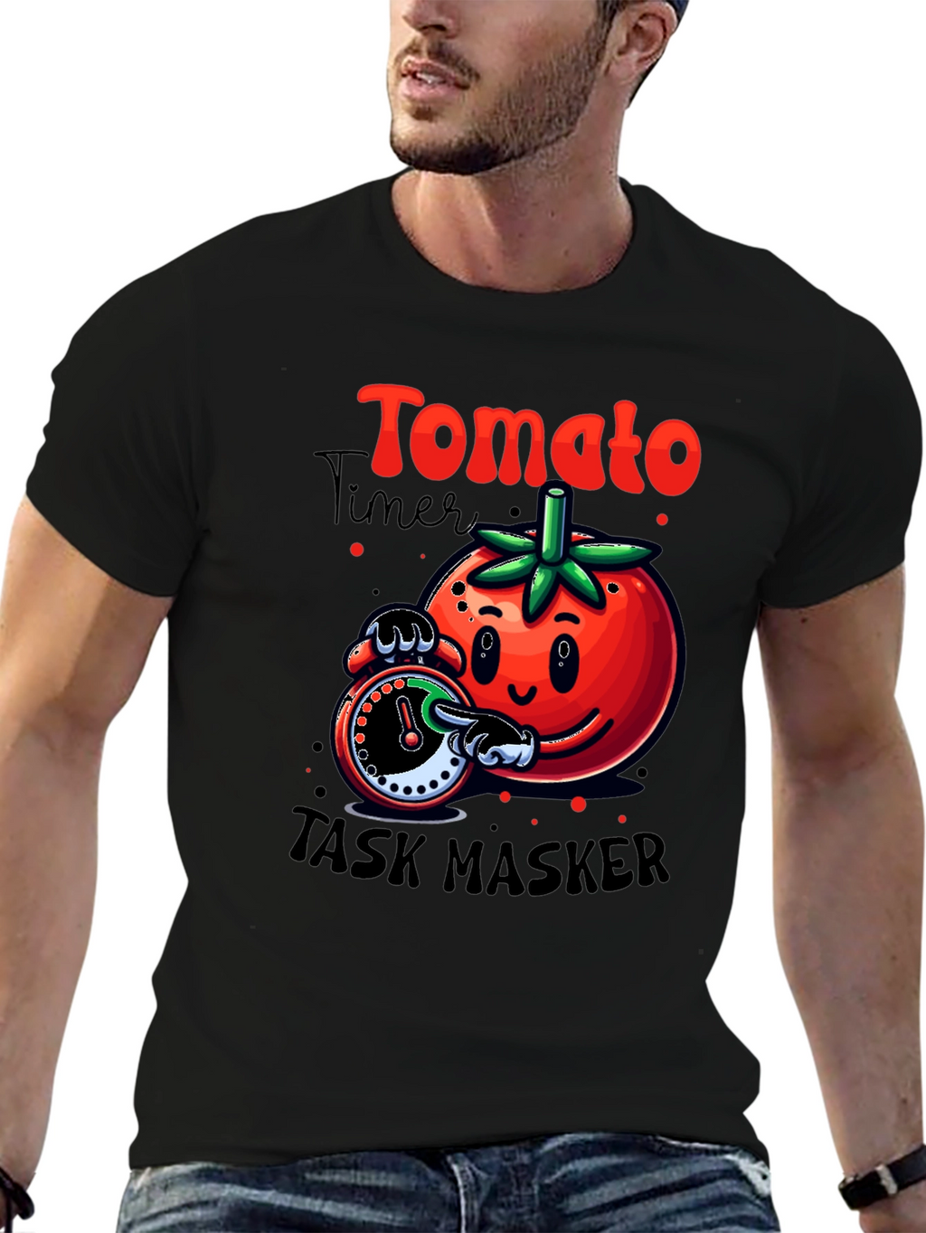 Tomato Task Master Graphic Tee - Funny Timer Design