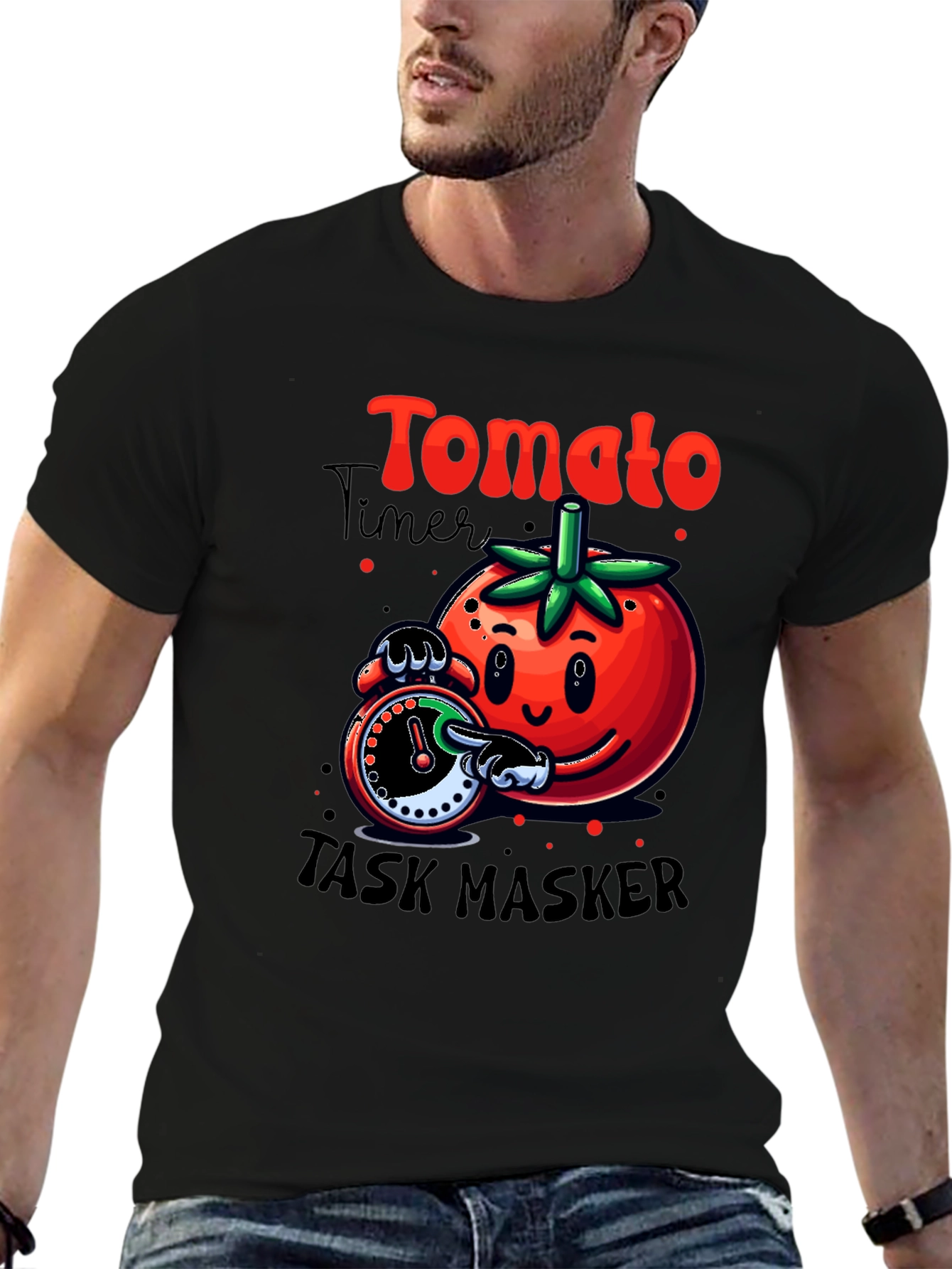 Tomato Task Master Graphic Tee - Funny Timer Design