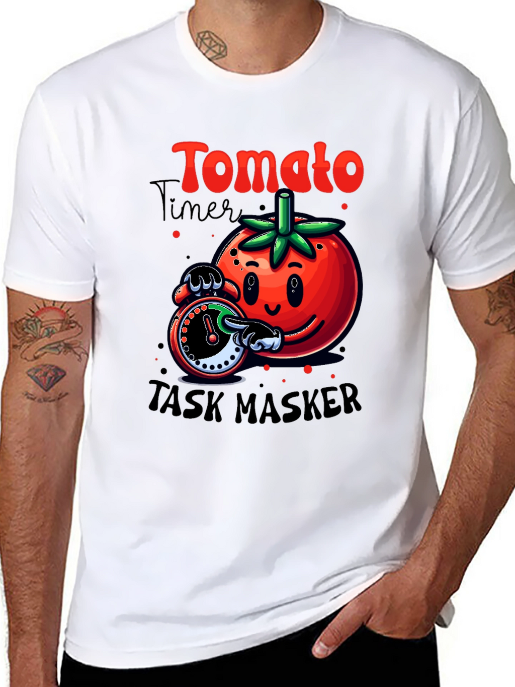 Tomato Task Master Graphic Tee - Funny Timer Design