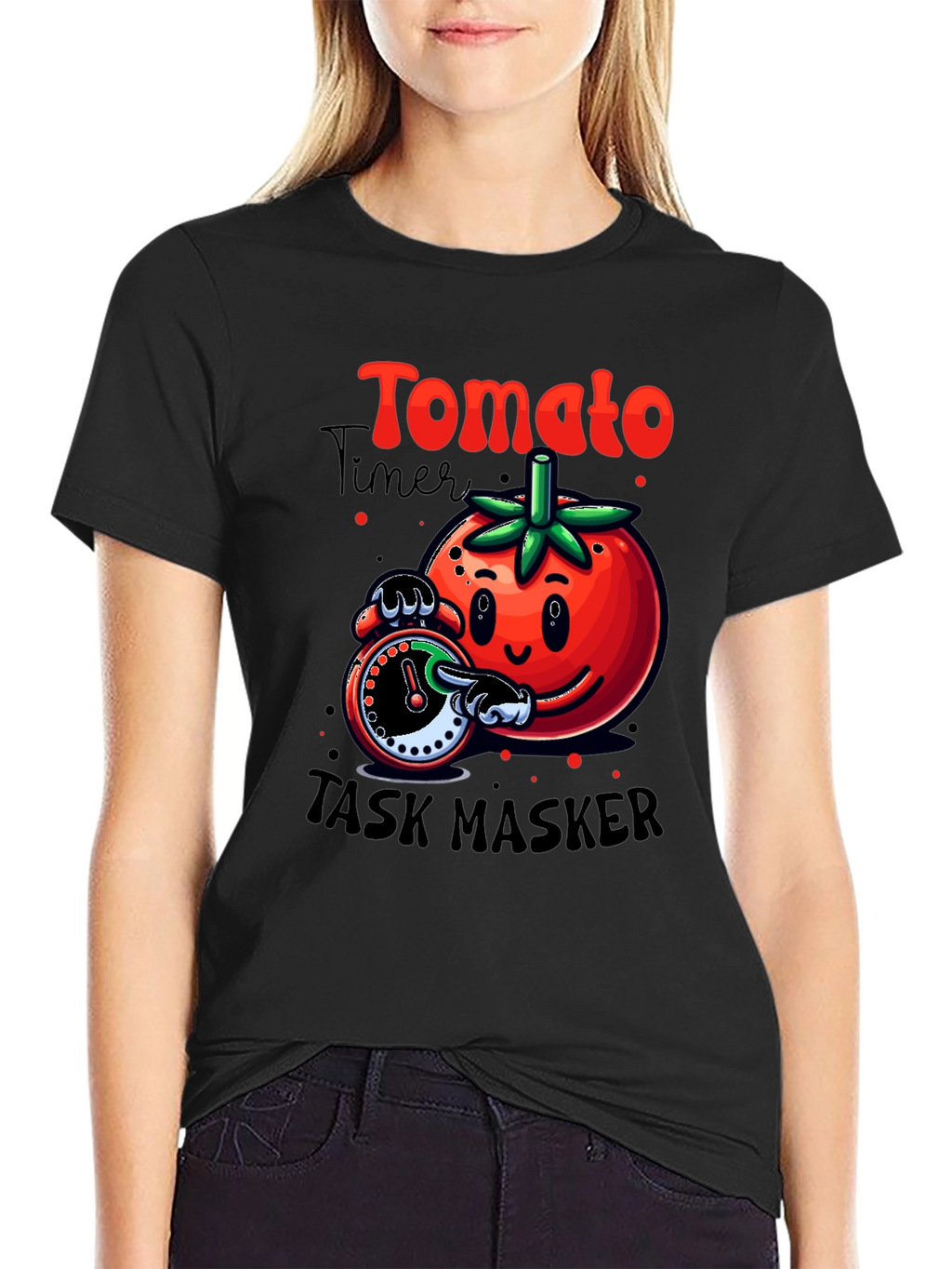 Tomato Task Master Graphic Tee - Funny Timer Design