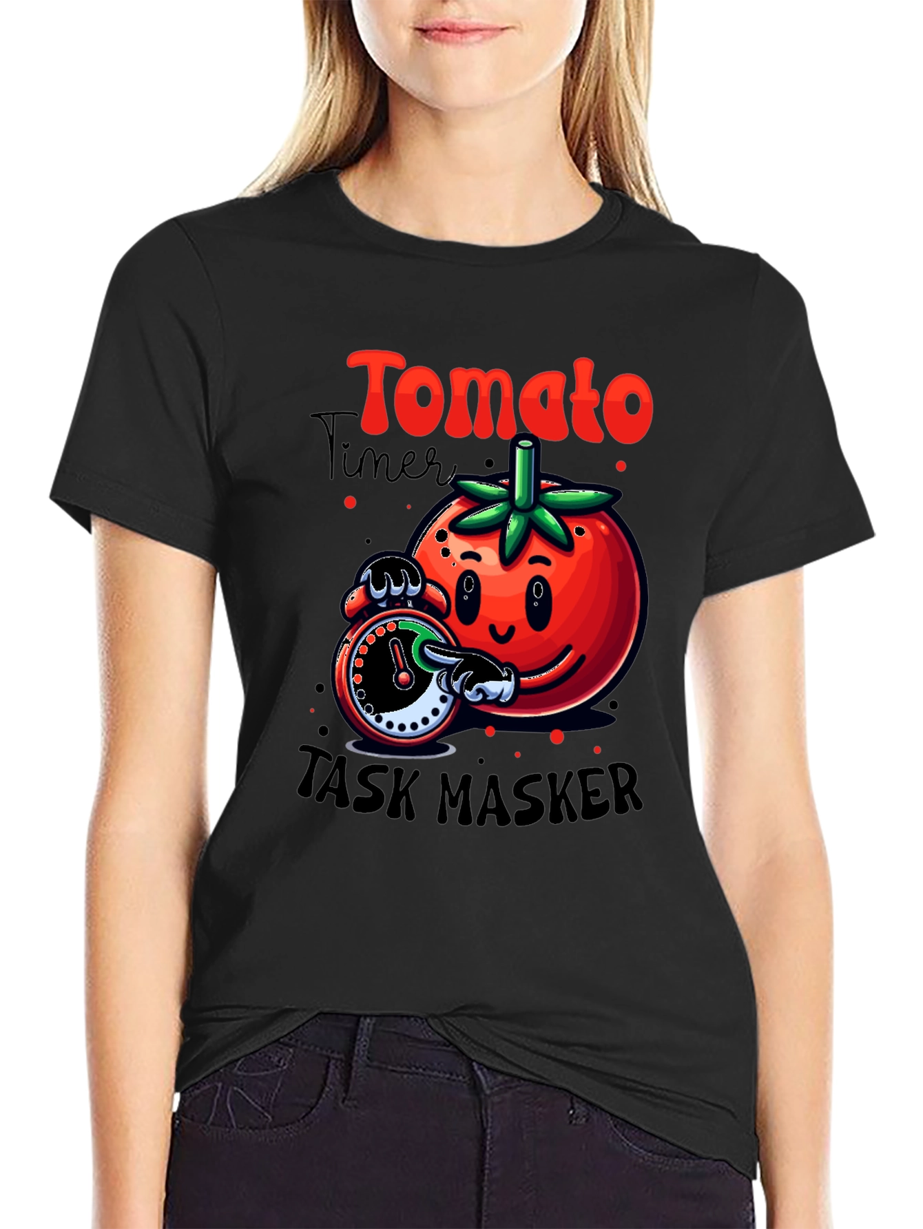 Tomato Task Master Graphic Tee - Funny Timer Design