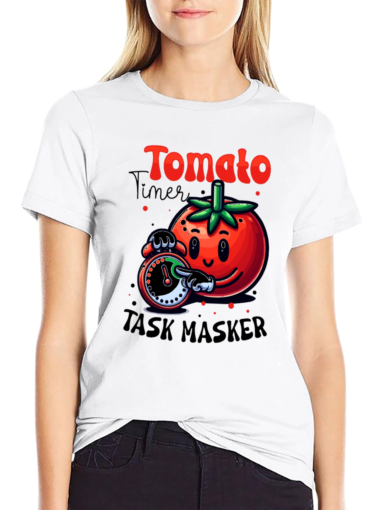 Tomato Task Master Graphic Tee - Funny Timer Design