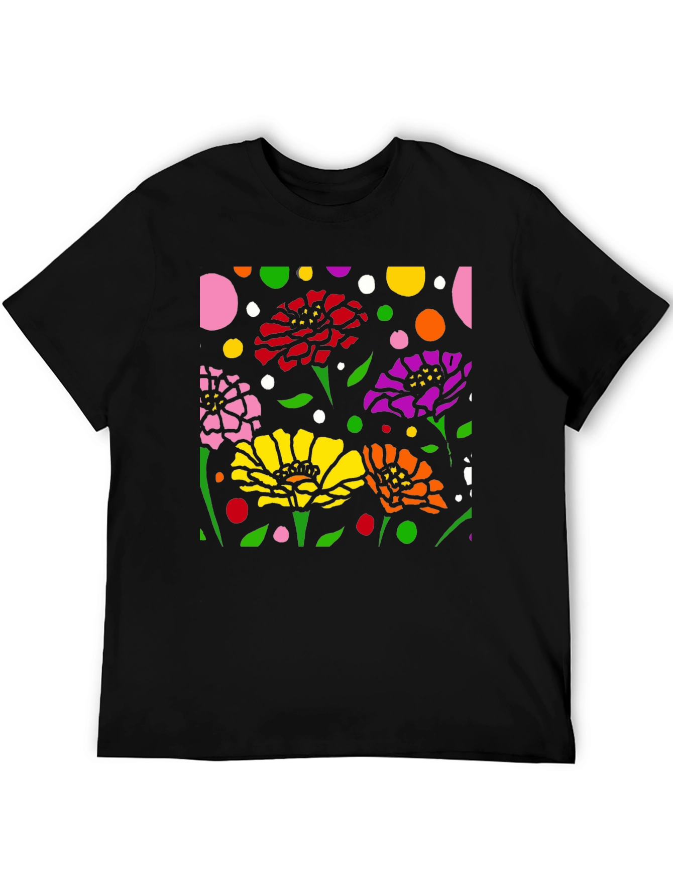 Floral Dot T-Shirt: Colorful Flower Pattern