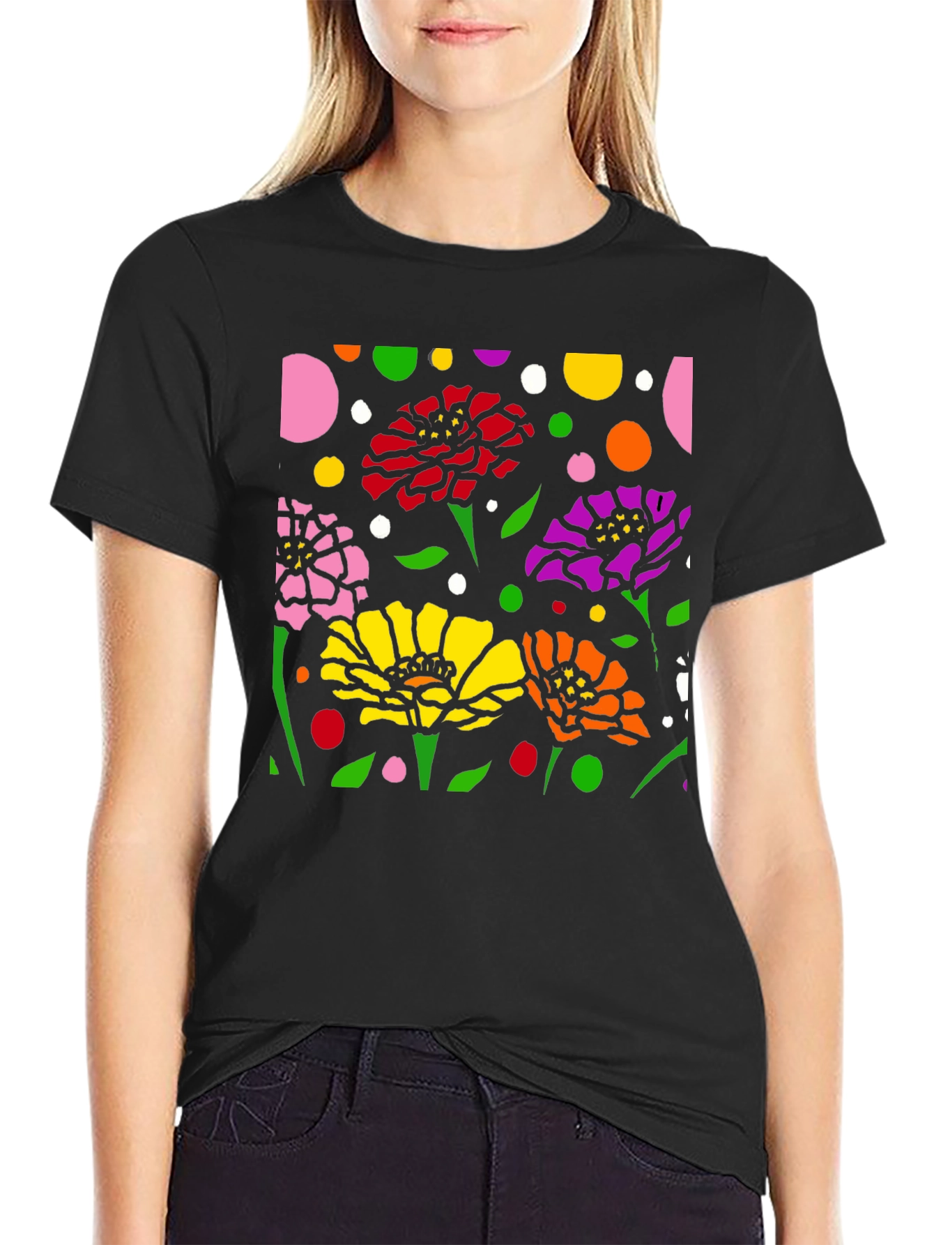 Floral Dot T-Shirt: Colorful Flower Pattern