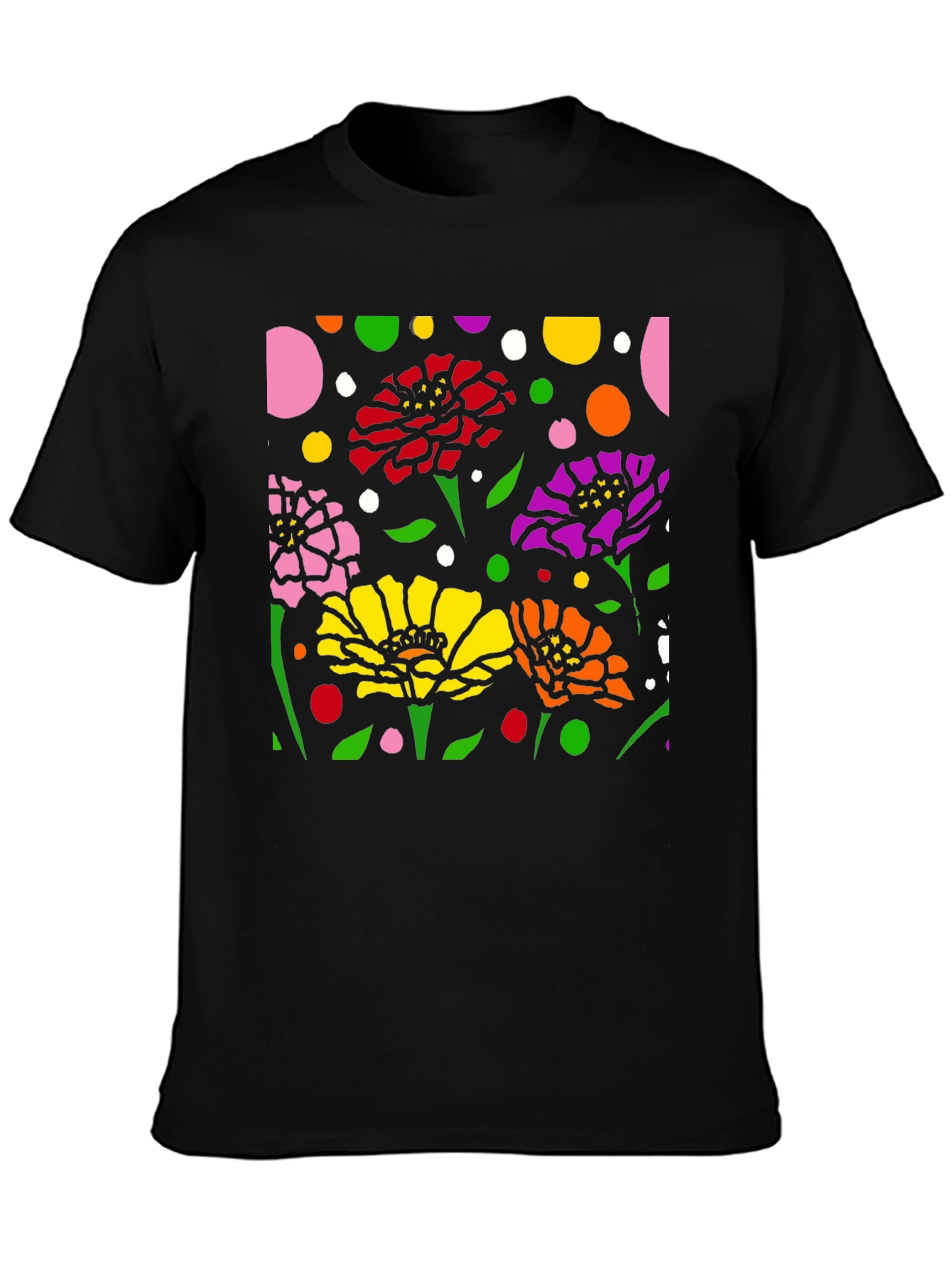 Floral Dot T-Shirt: Colorful Flower Pattern