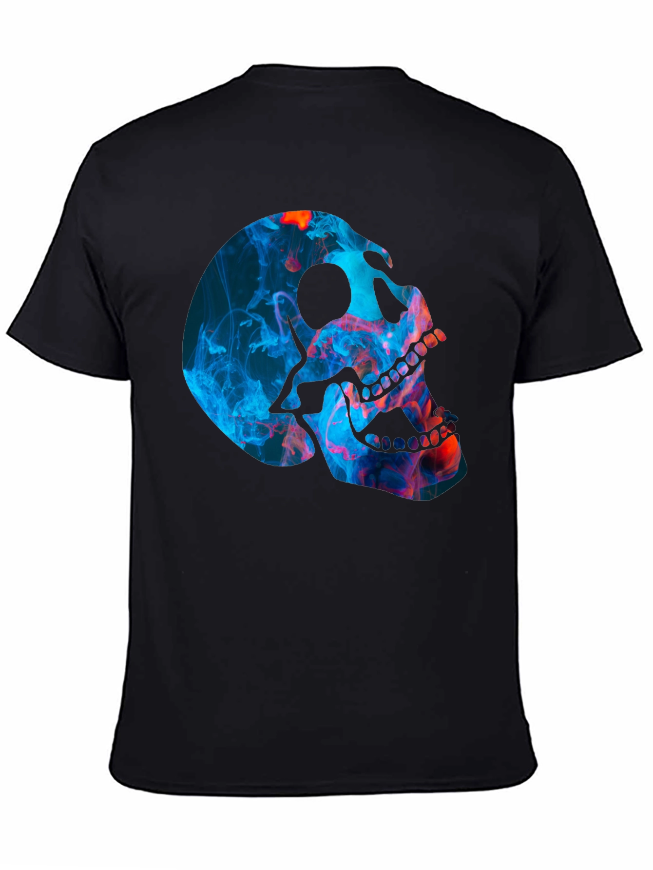 Smoky Skull Graphic T-Shirt - Black
