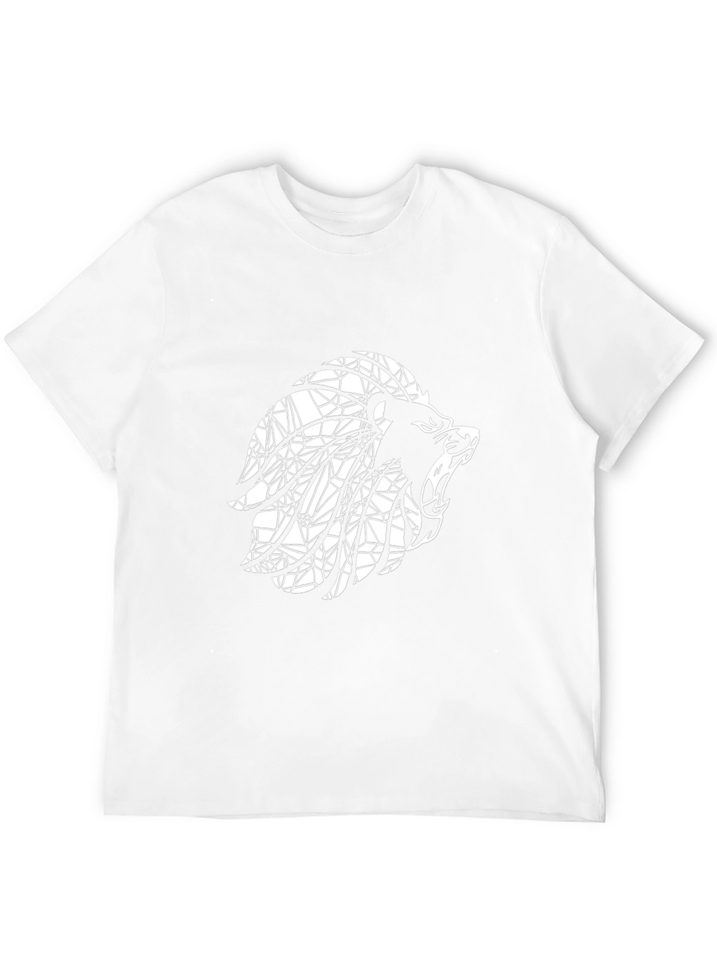 Geometric Lion Graphic Print Mens Black T-Shirt