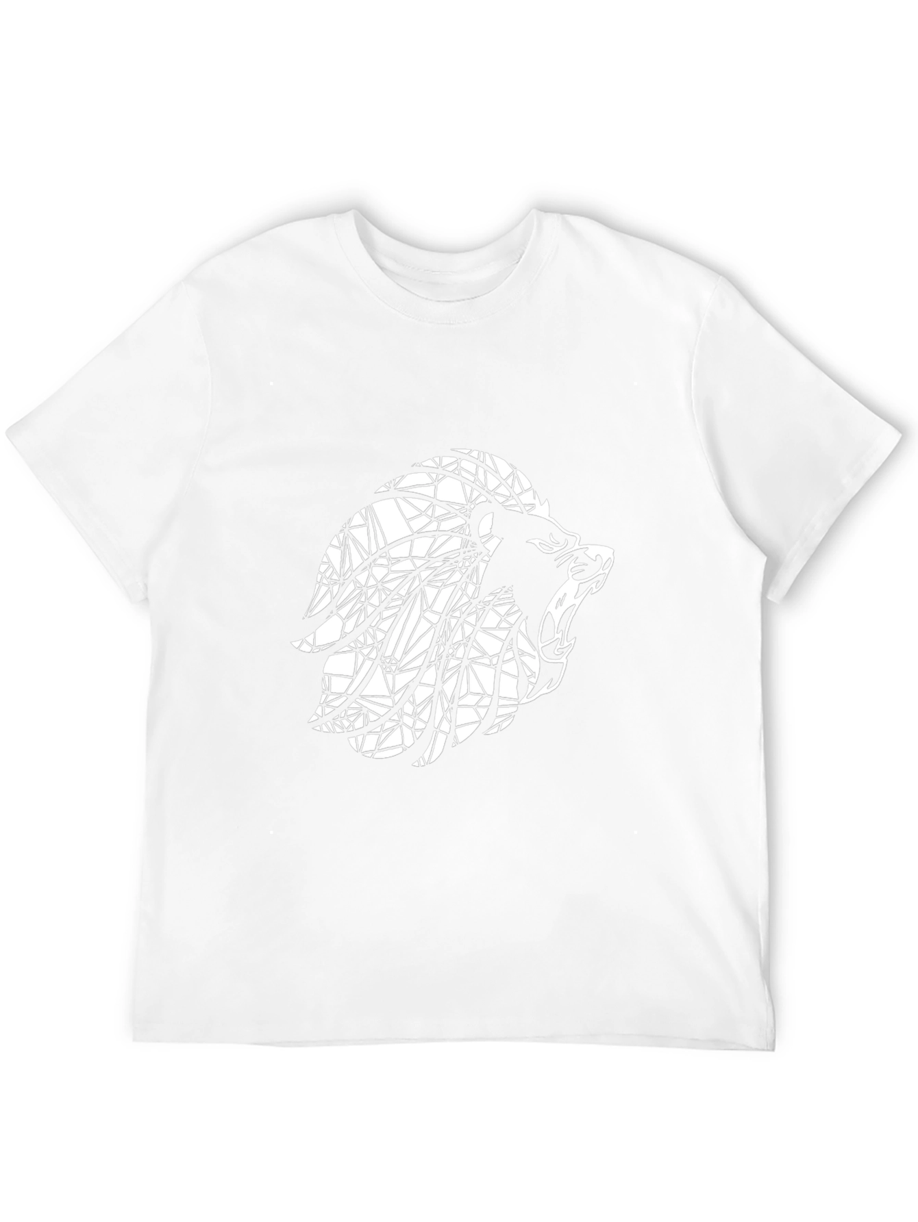 Geometric Lion Graphic Print Mens Black T-Shirt