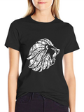 Geometric Lion Graphic Print Mens Black T-Shirt