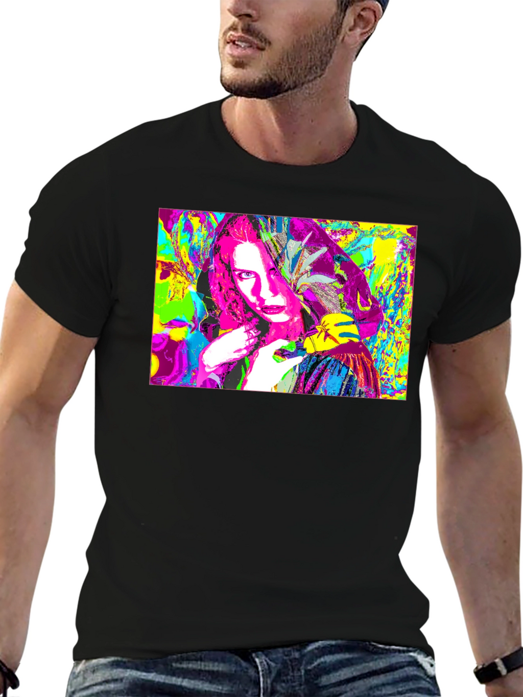 Abstract Pop Art Graphic Tee - Black Unisex T-Shirt